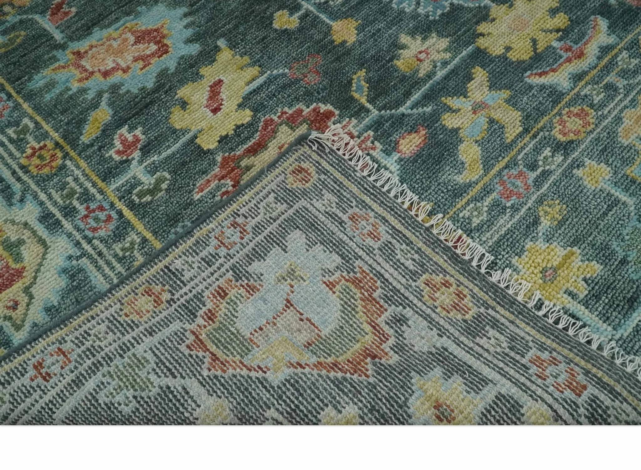 Custom Made Gray and Beige Hand knotted Traditional Oushak Multi Size wool Area Rug - Image 7