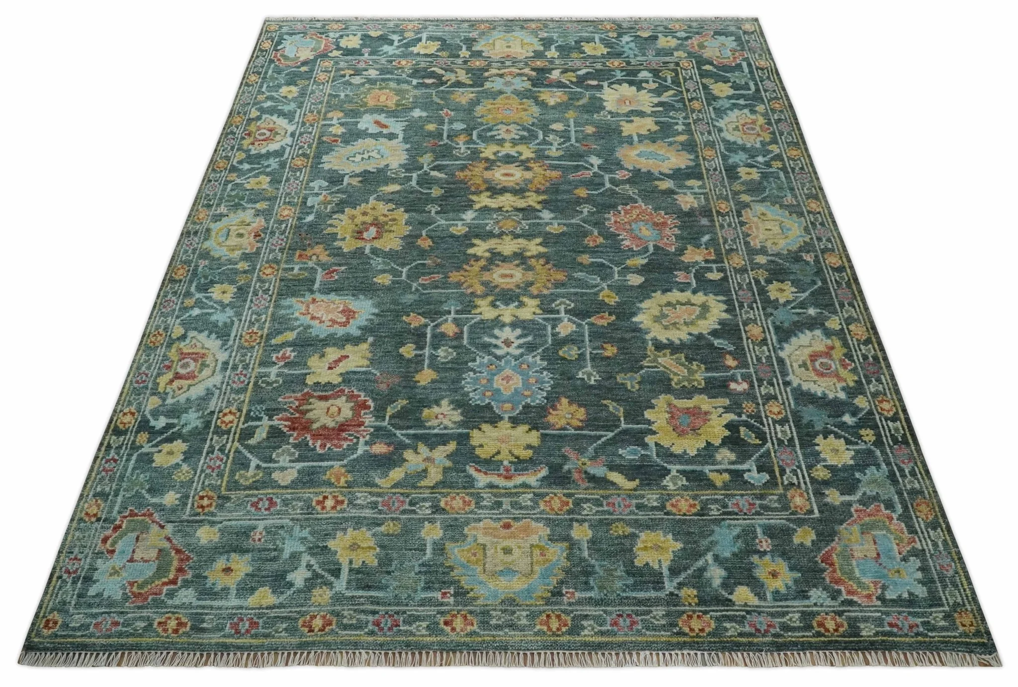 Custom Made Gray and Beige Hand knotted Traditional Oushak Multi Size wool Area Rug - Image 9