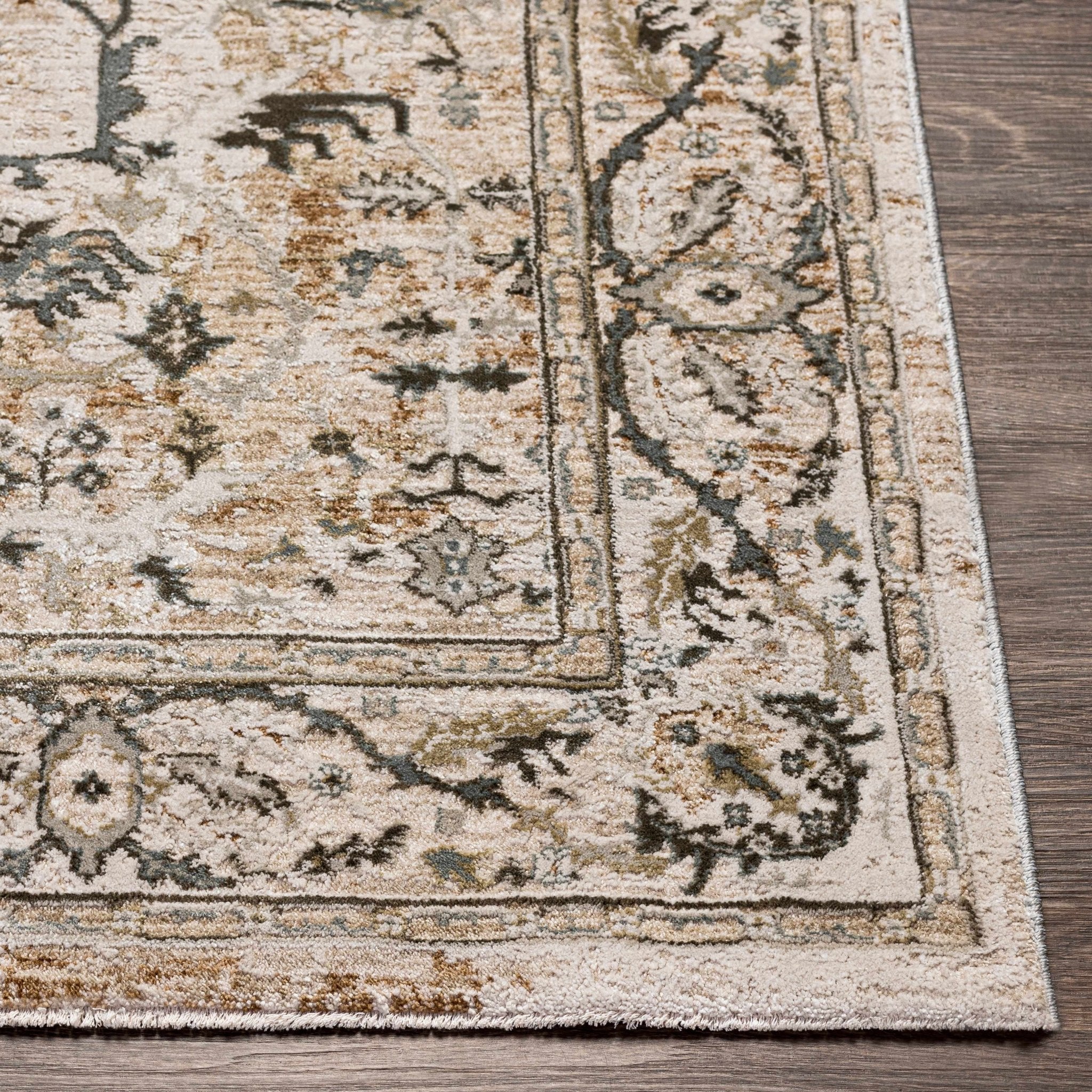 Gray And Beige Traditional Style medallion Rug - Image 10