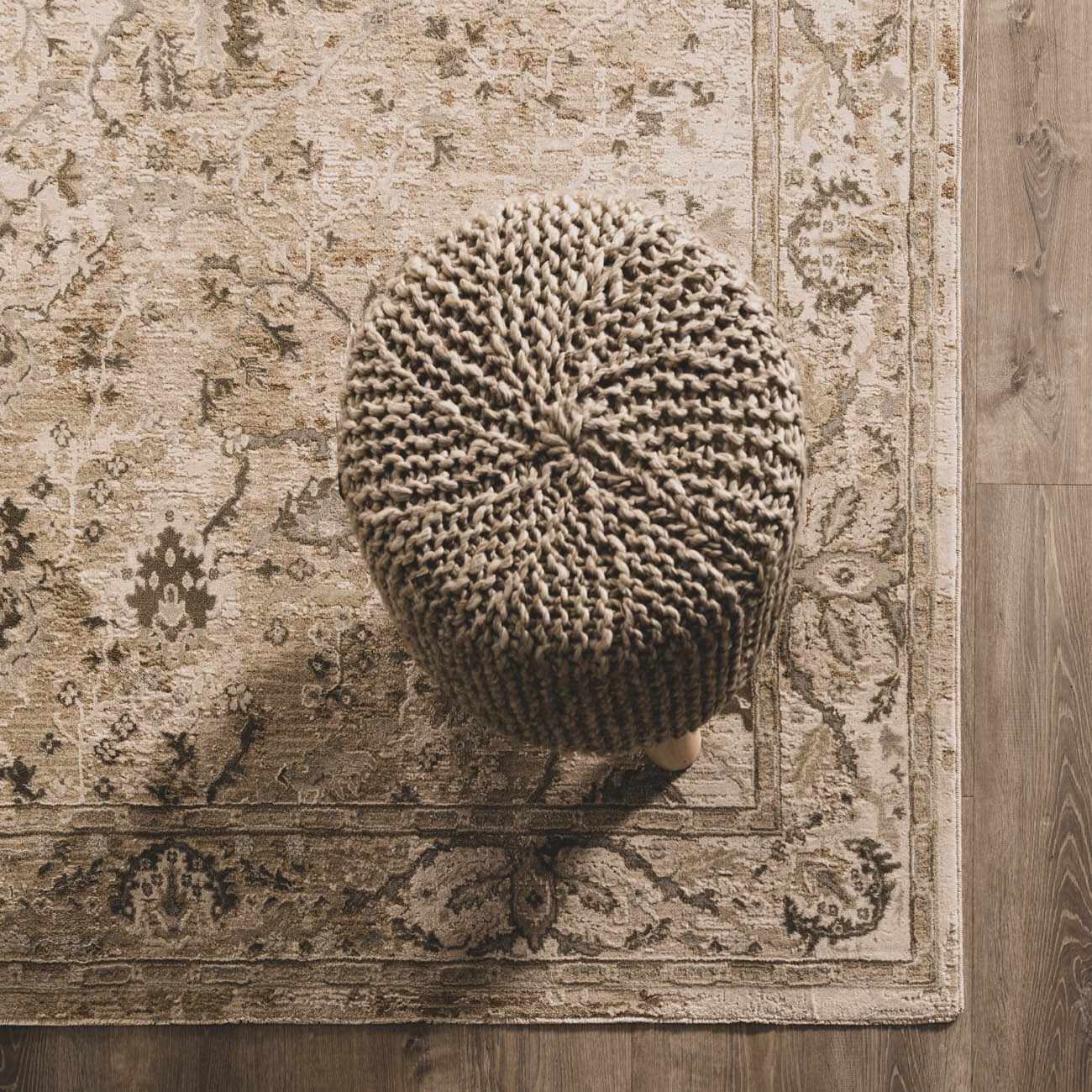 Gray And Beige Traditional Style medallion Rug - Image 11