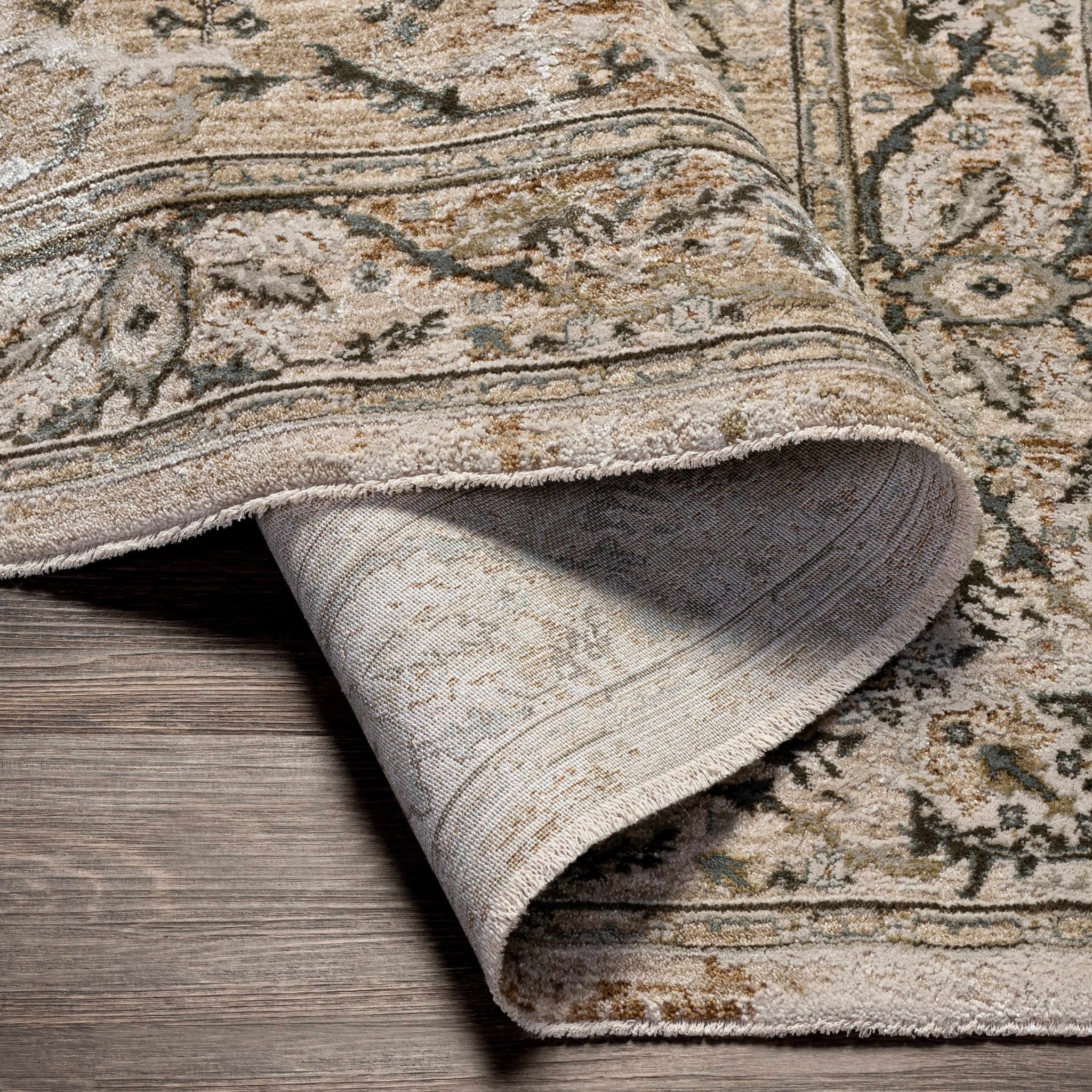 Gray And Beige Traditional Style medallion Rug - Image 15