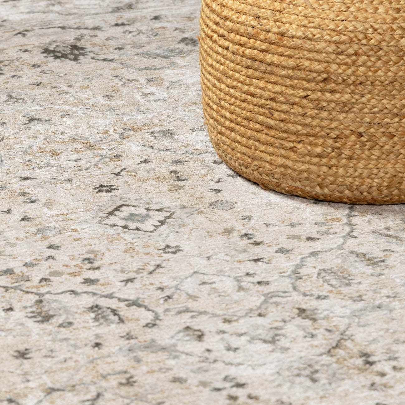 Gray And Beige Traditional Style medallion Rug - Image 18
