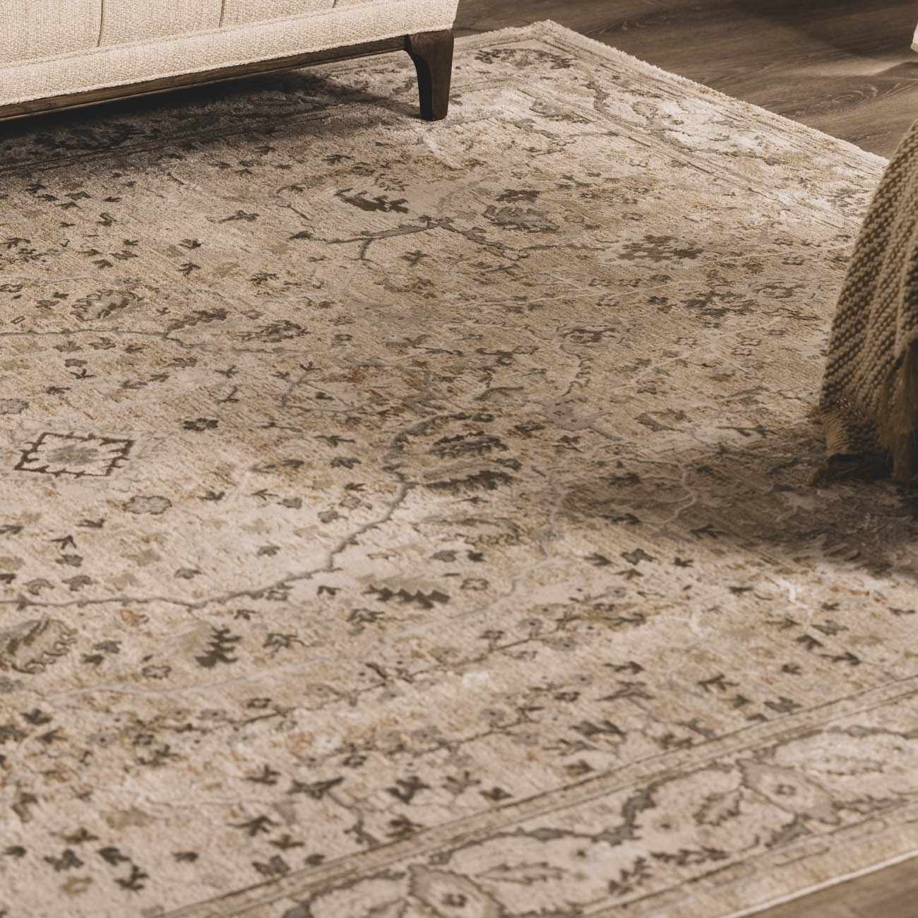 Gray And Beige Traditional Style medallion Rug - Image 22