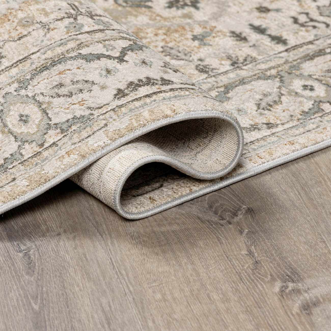 Gray And Beige Traditional Style medallion Rug - Image 7