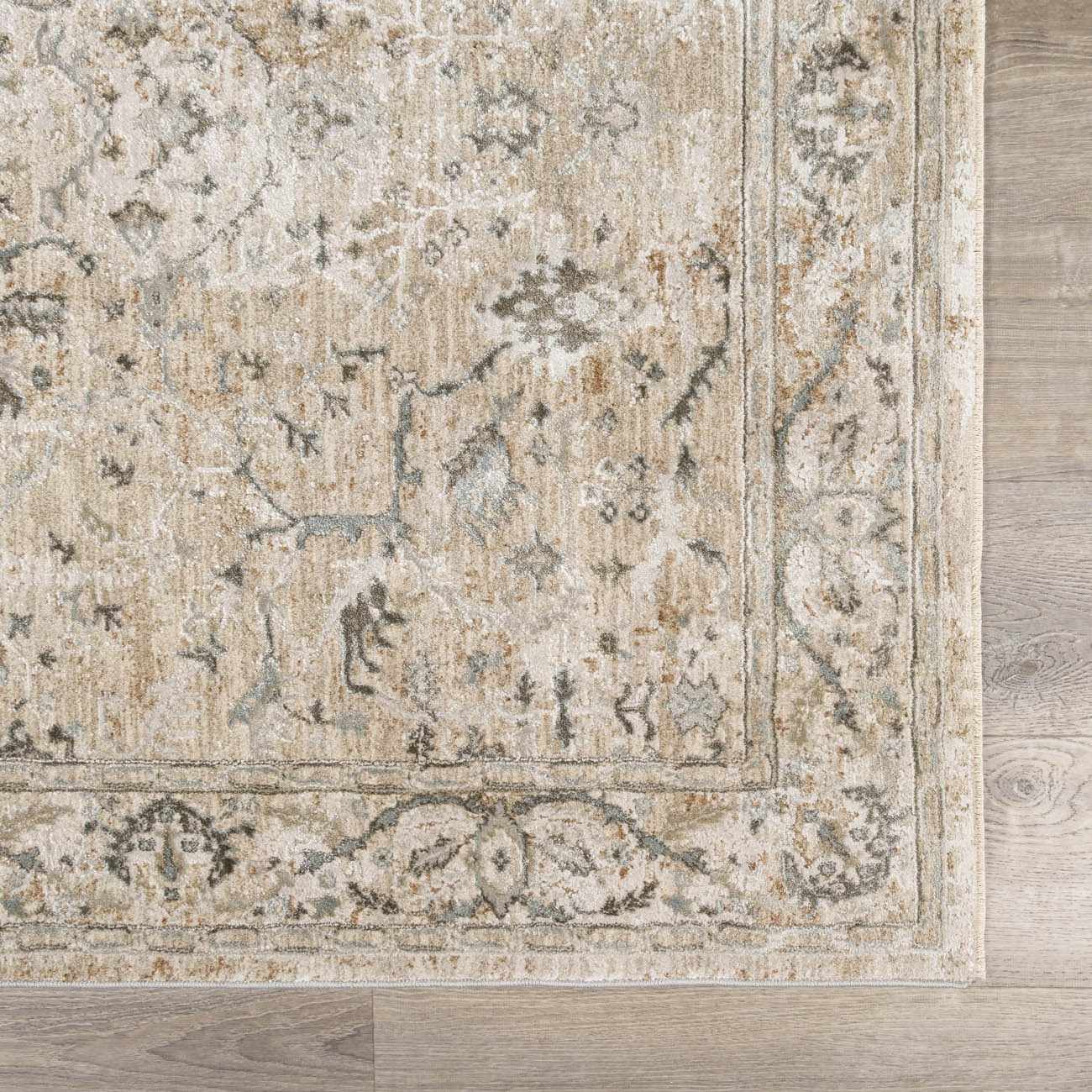 Gray And Beige Traditional Style medallion Rug - Image 8