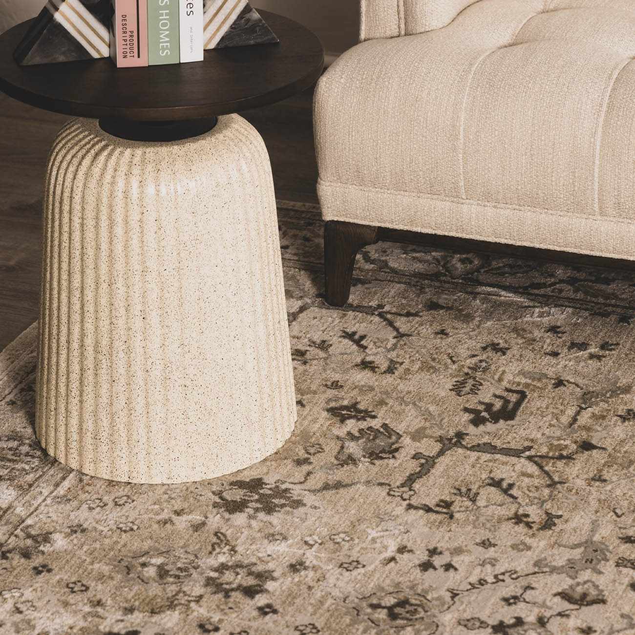 Gray And Beige Traditional Style medallion Rug - Image 9