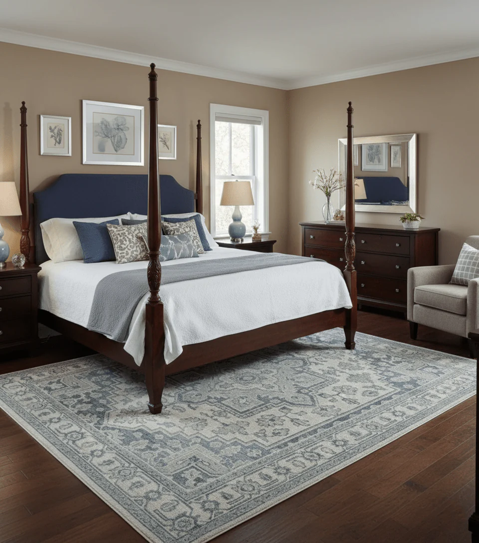 Gray And Beige Turkish Design Hand Knotted Custom Made Wool And Linen Rug - Image 2
