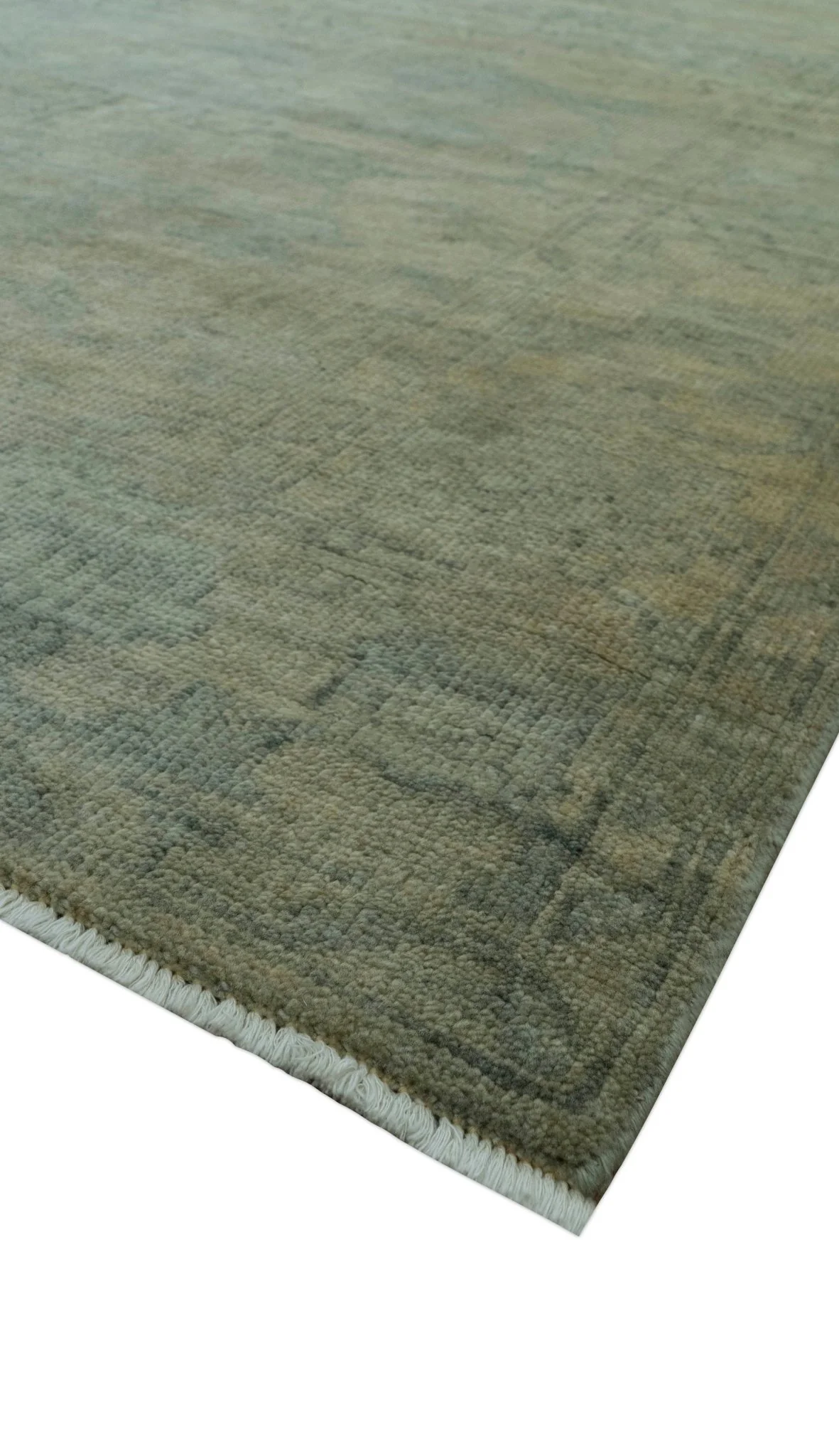 Gray And Beige Traditional Oushak Design 5.8x8.6 Hand Knotted Wool Area Rug - Image 3