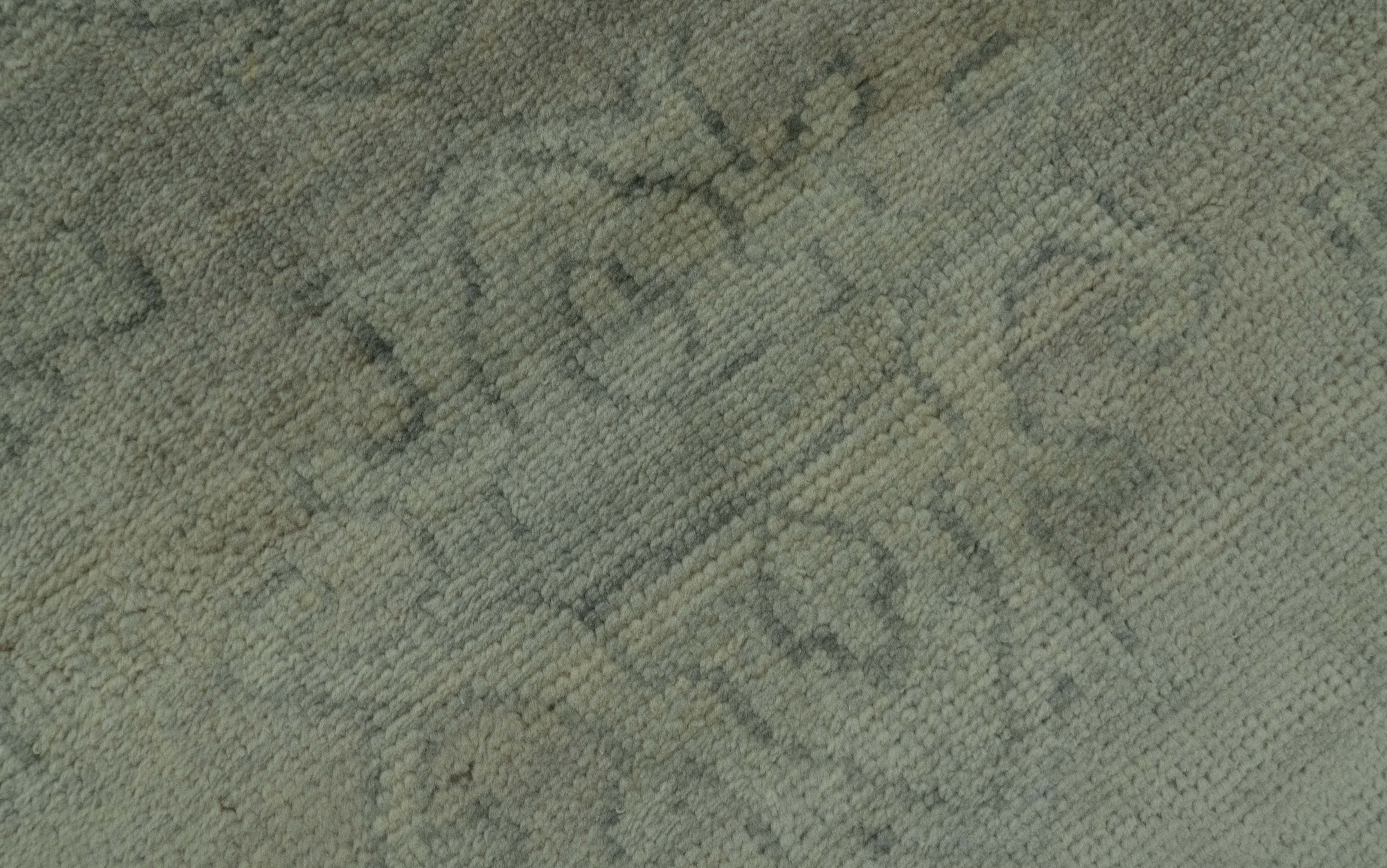 Gray And Beige Traditional Oushak Design 5.8x8.6 Hand Knotted Wool Area Rug - Image 6