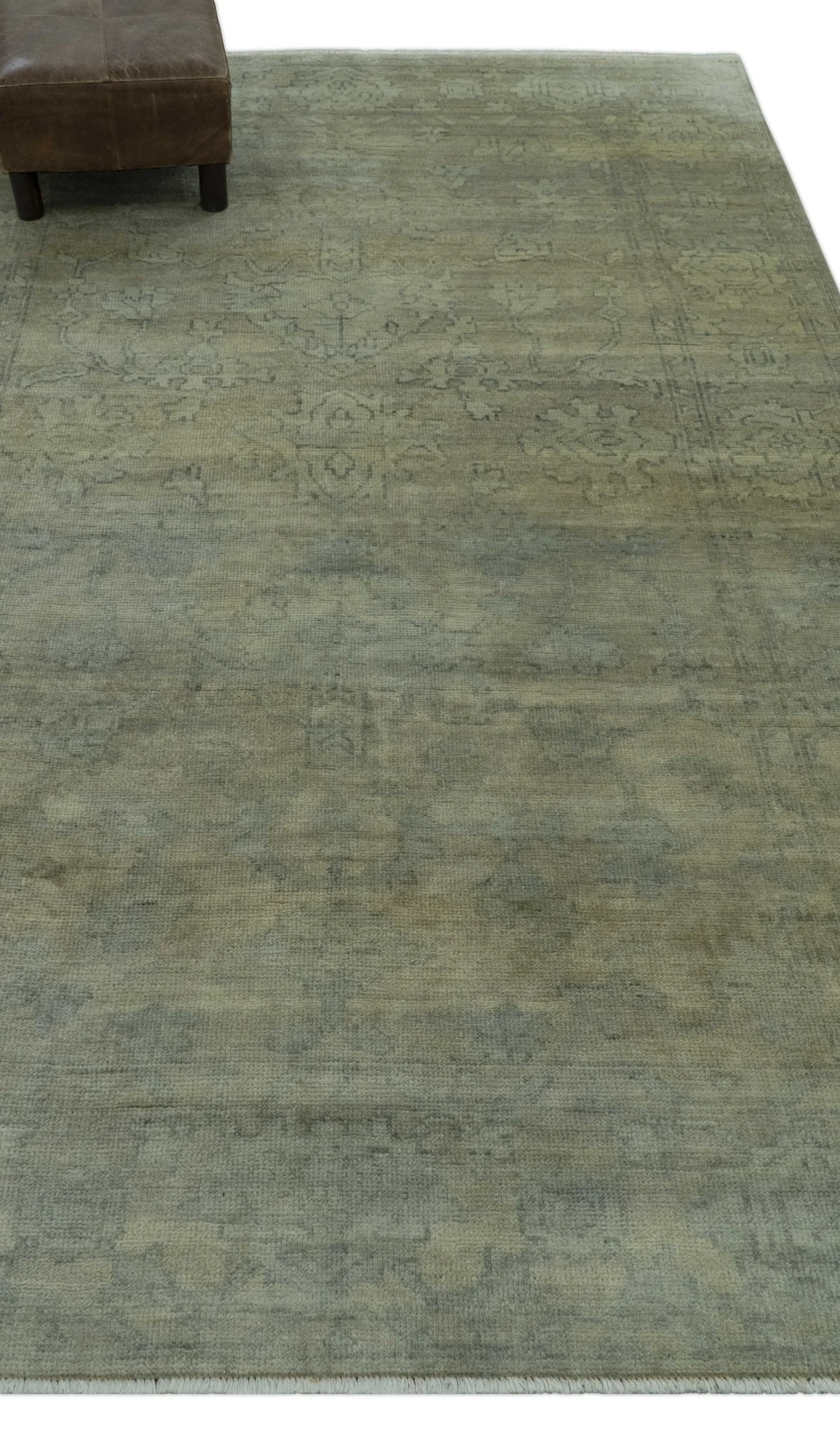 Gray And Beige Traditional Oushak Design 5.8x8.6 Hand Knotted Wool Area Rug - Image 9