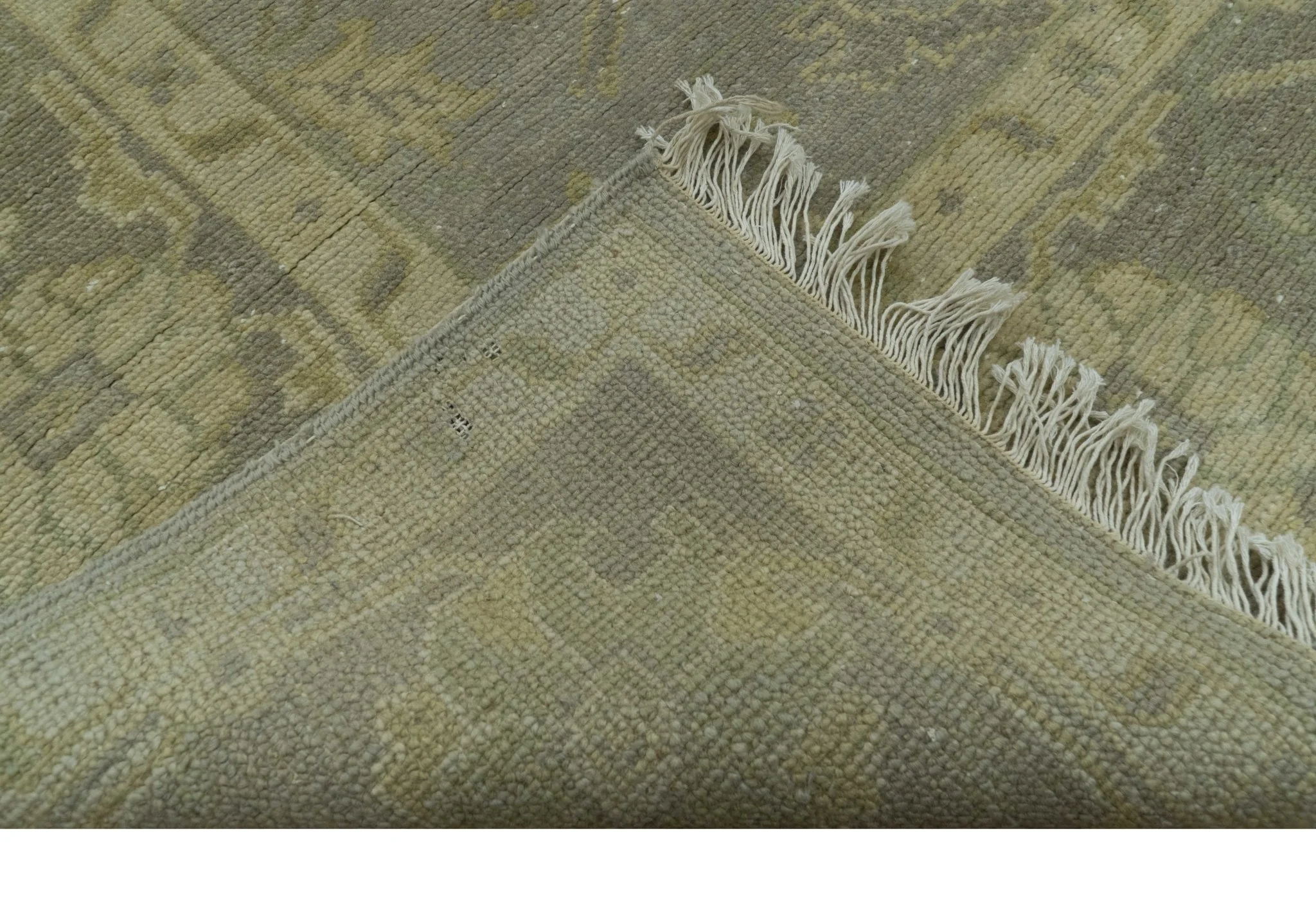 Gray And Beige Traditional Oushak Design Hand Knotted 5.6x8.6 wool area rug - Image 7