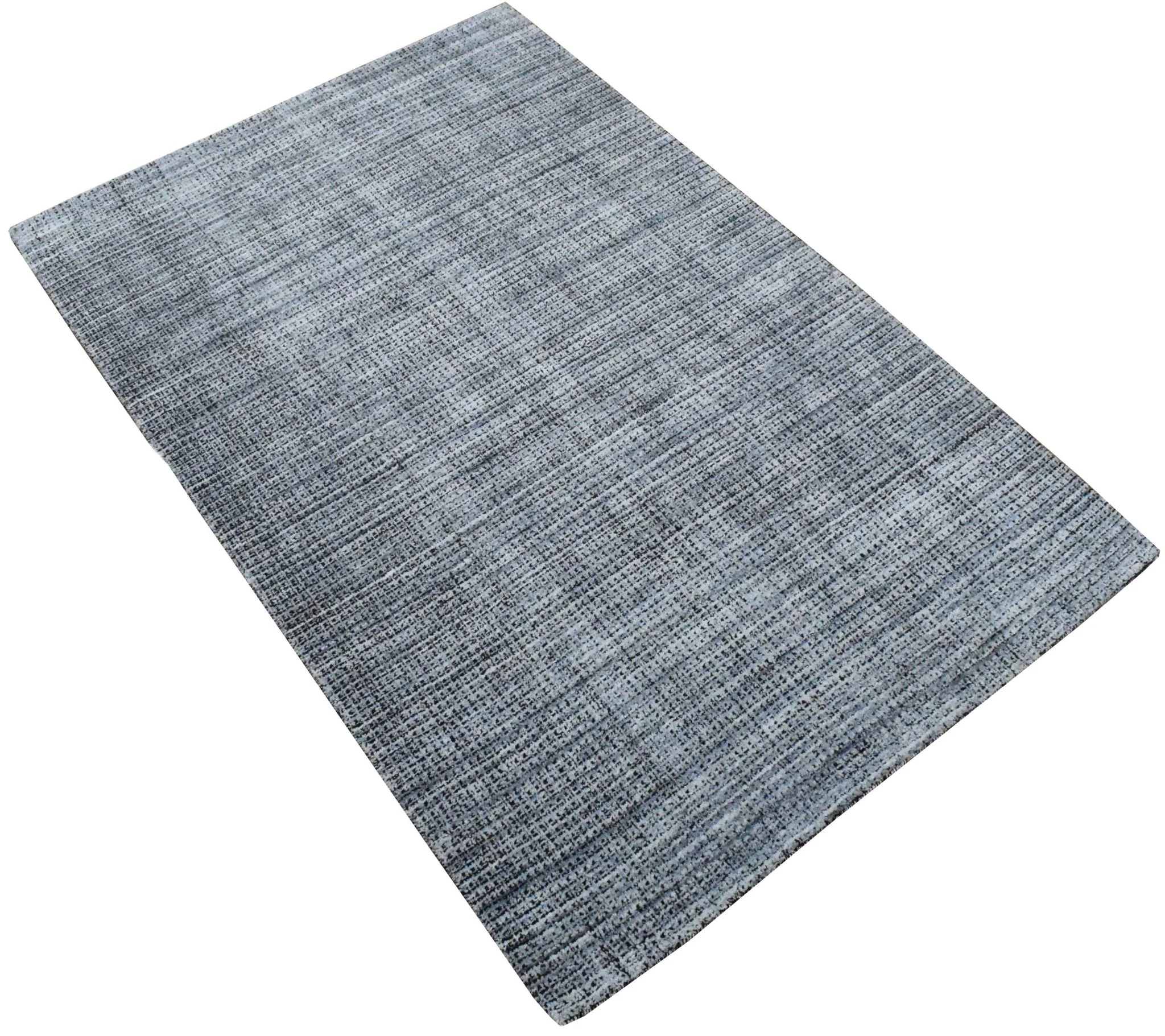 Gray and Black Handmade Area Rug Made With Fine Viscose - Image 3