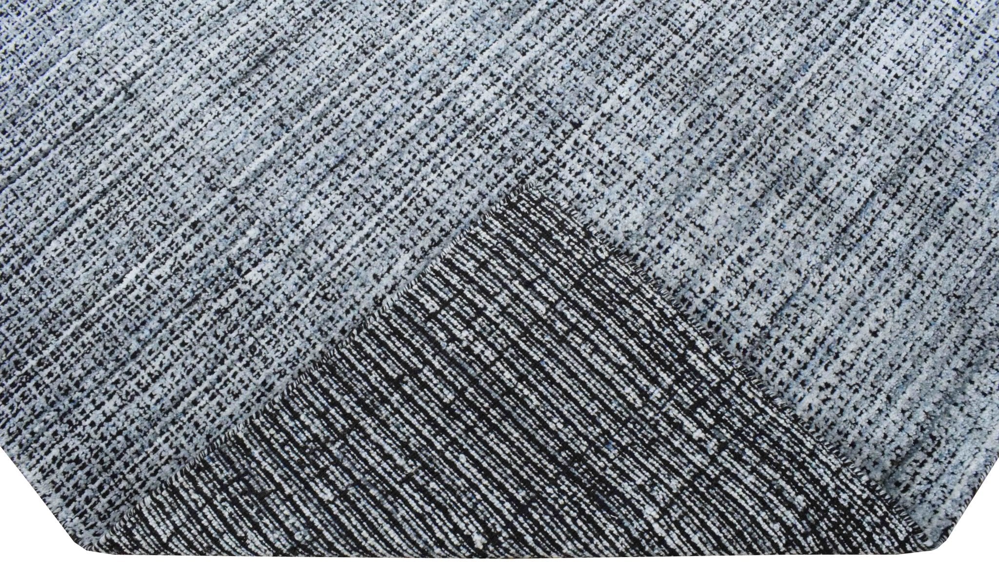 Gray and Black Handmade Area Rug Made With Fine Viscose - Image 6
