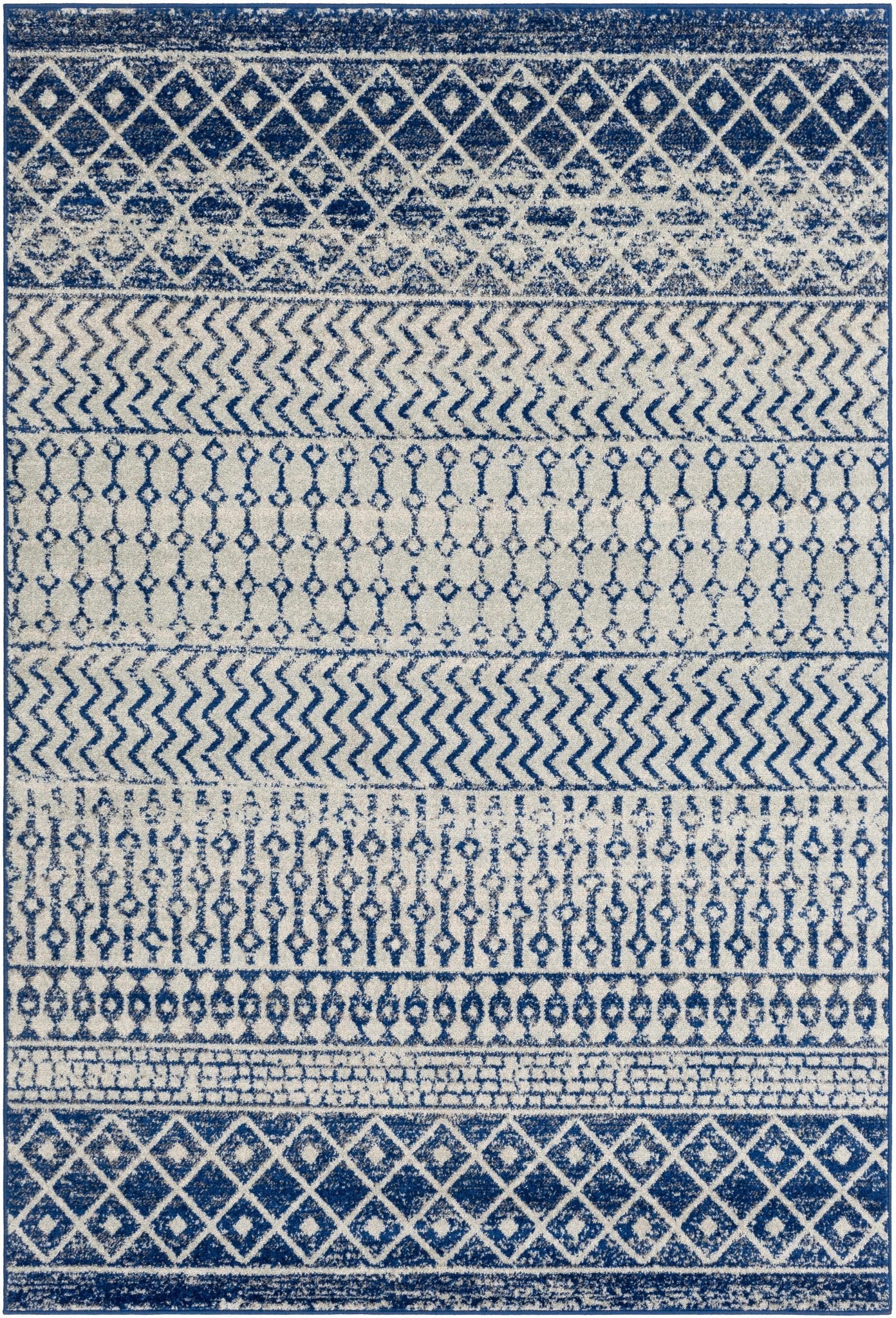 Greeley Gray And Blue Bohemian Style Area Rug - Image 11