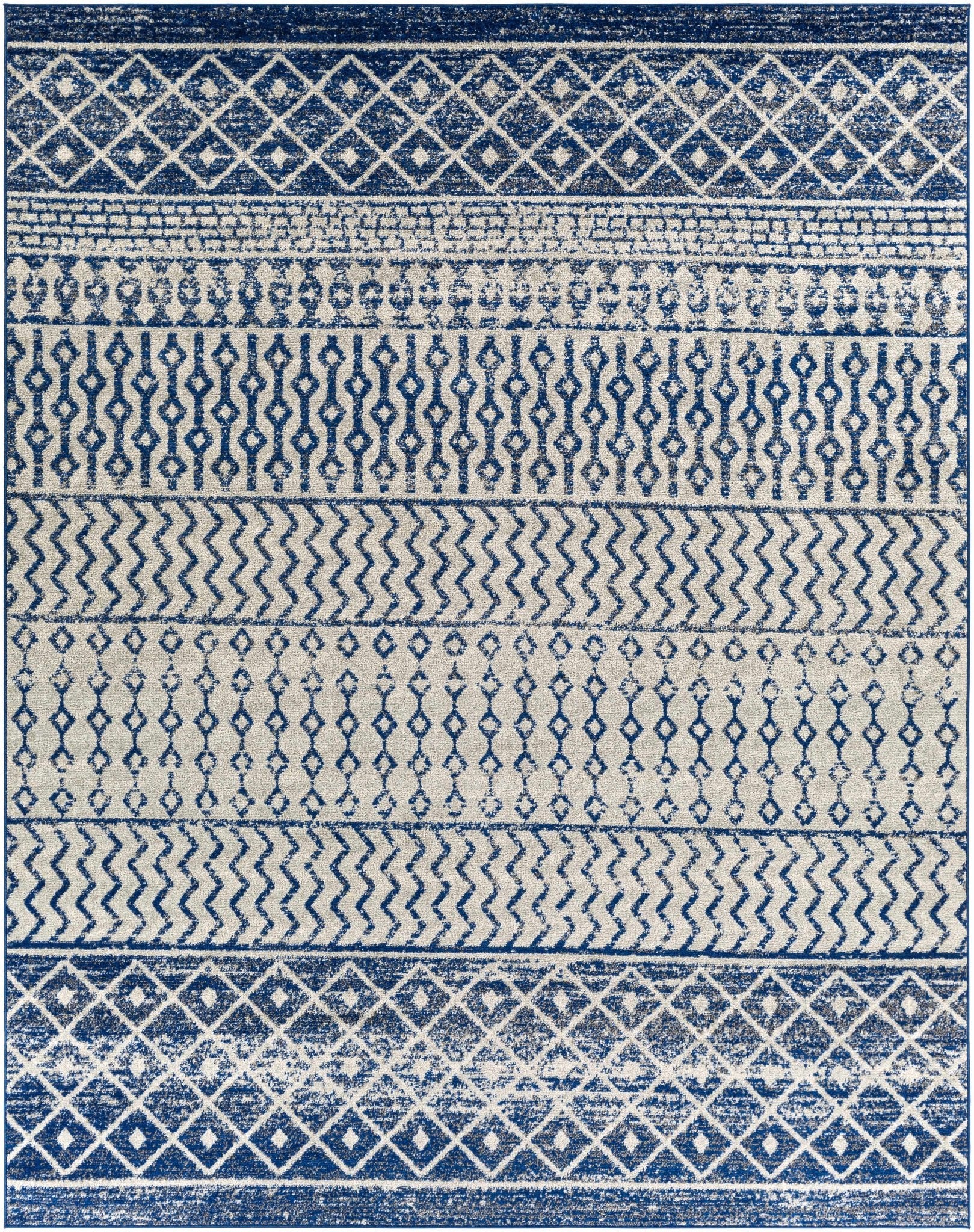Greeley Gray And Blue Bohemian Style Area Rug - Image 12