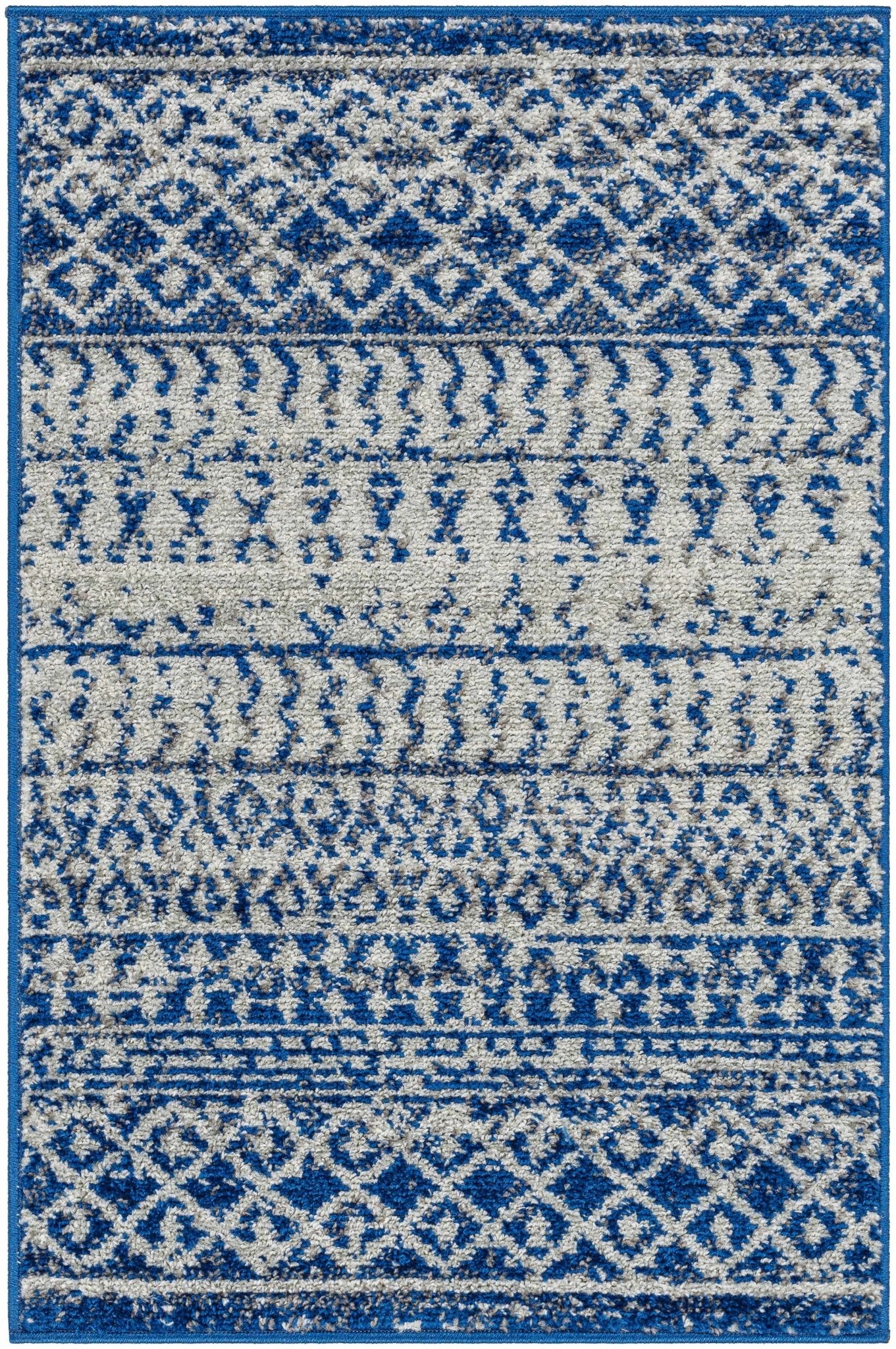 Greeley Gray And Blue Bohemian Style Area Rug - Image 2