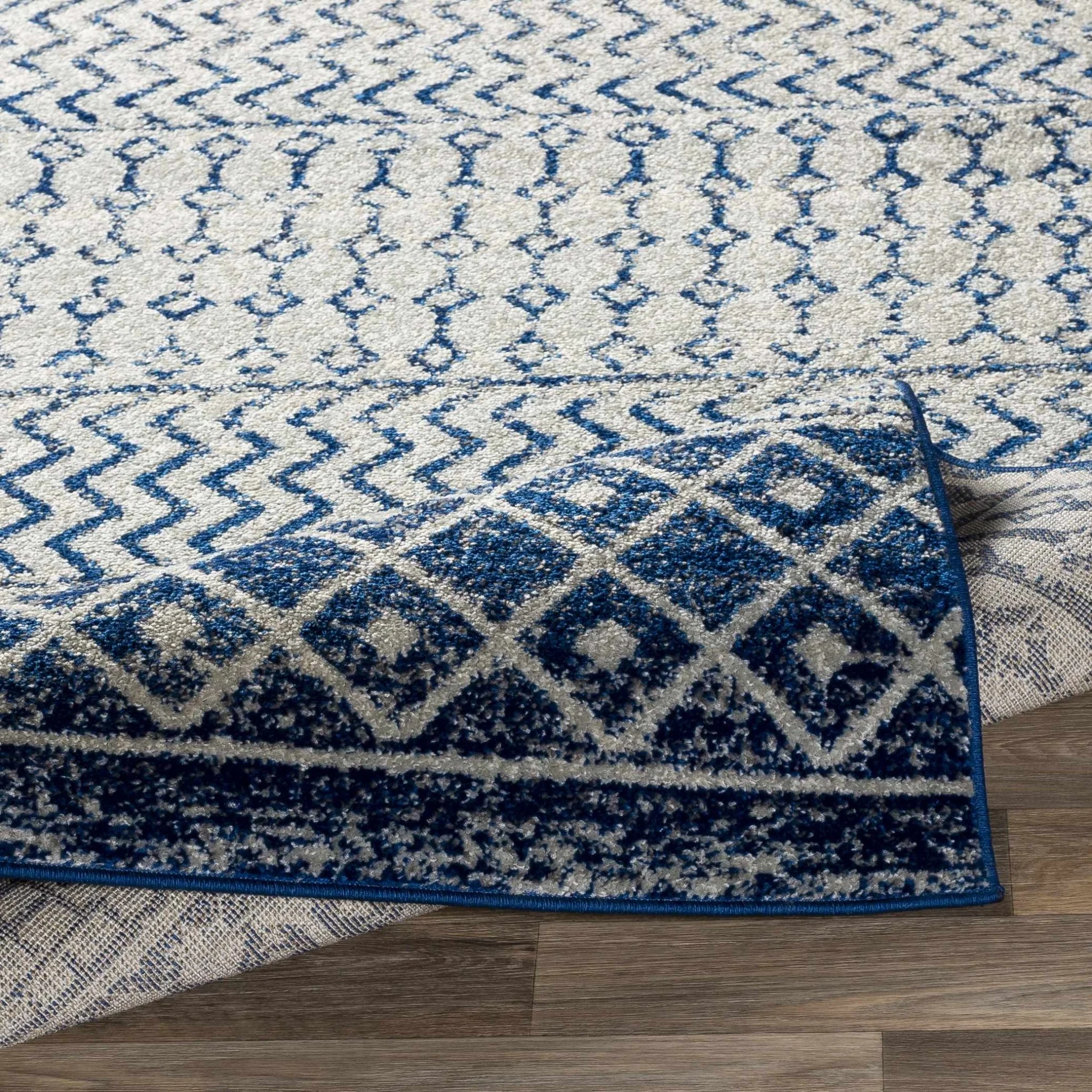 Greeley Gray And Blue Bohemian Style Area Rug - Image 6
