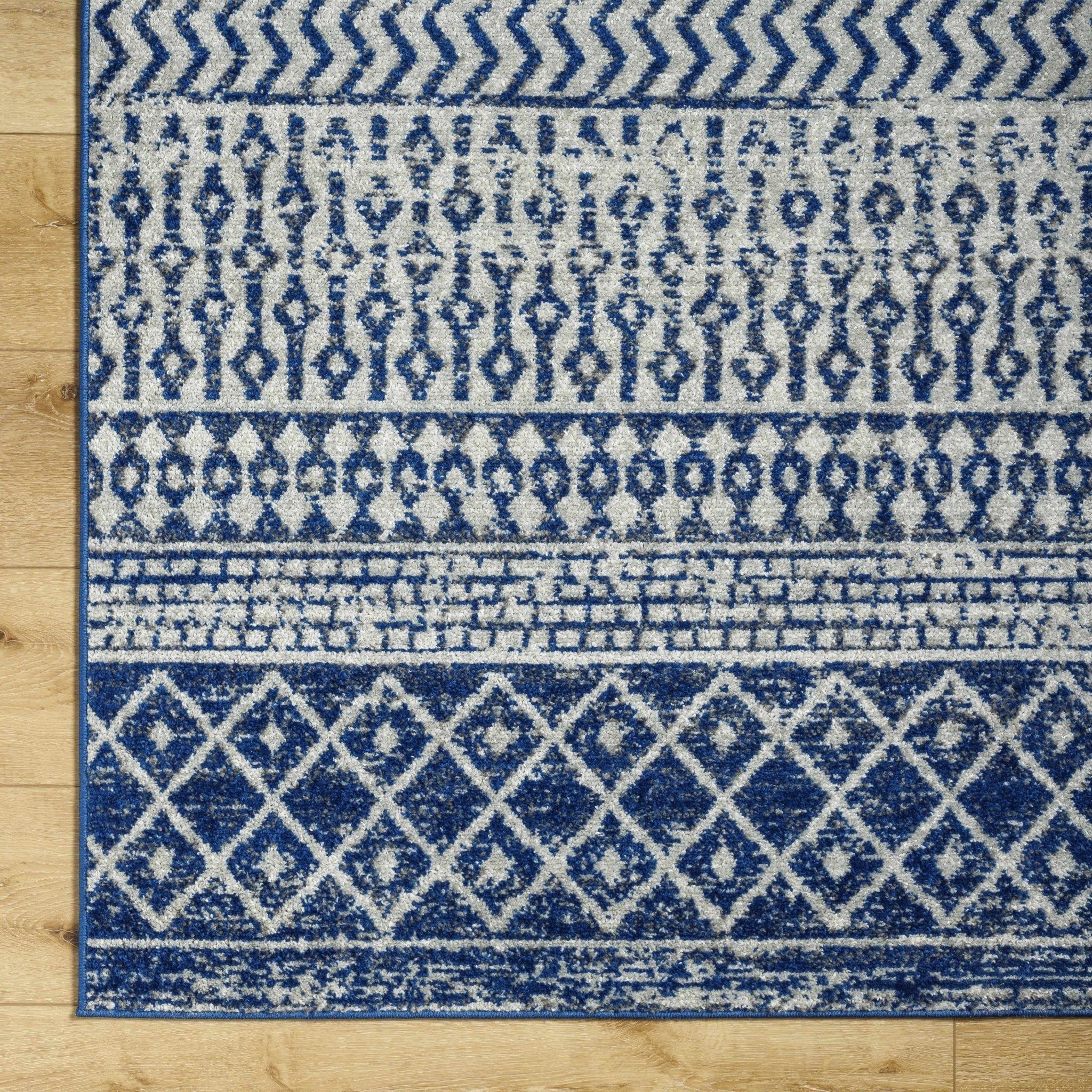 Greeley Gray And Blue Bohemian Style Area Rug - Image 7