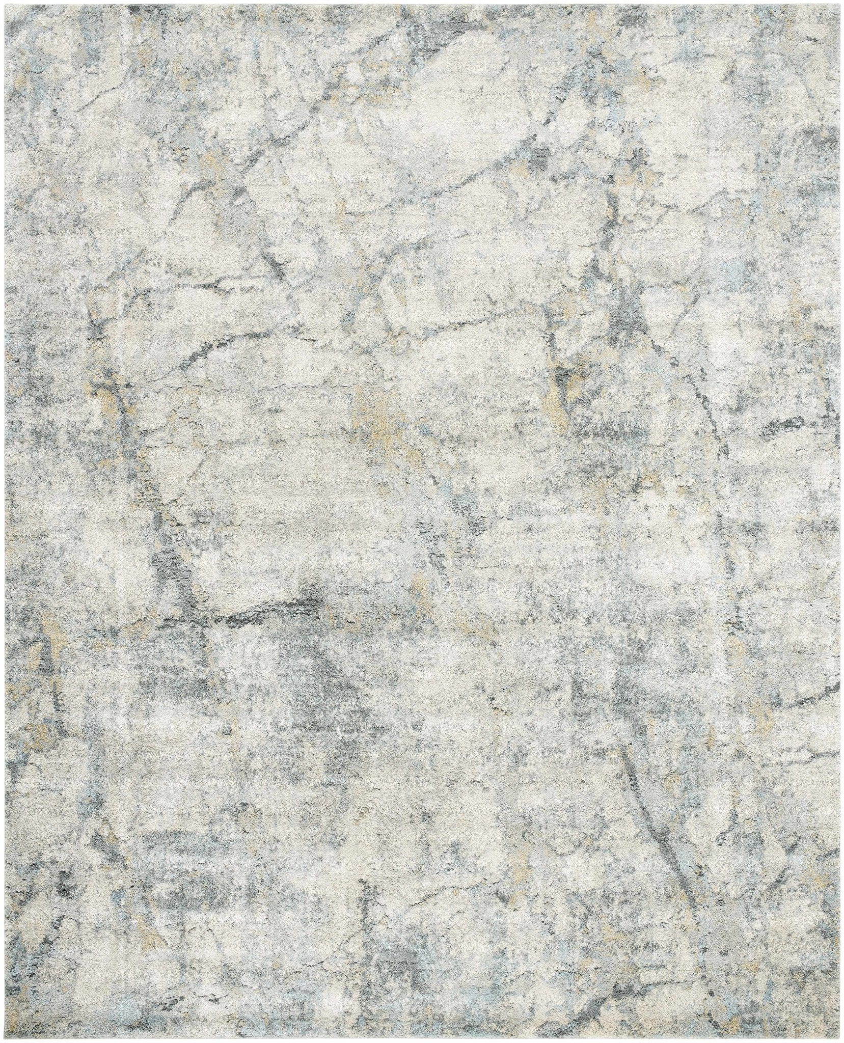Gray And Blue Modern Abstract Design Machine Woven Rug - Image 9