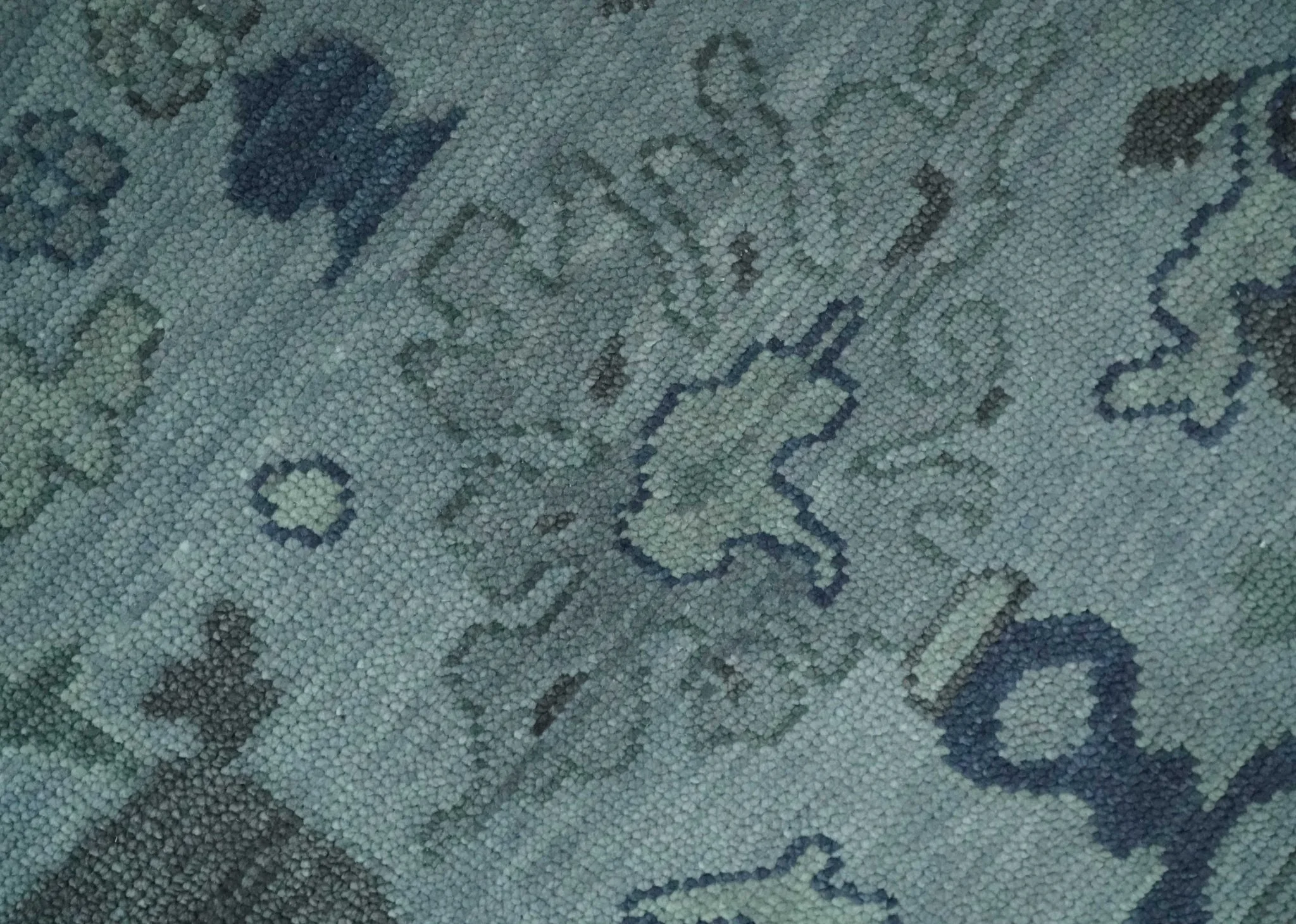 Gray and Charcoal Antique look Hand knotted Traditional Oushak wool Area Rug - Image 4