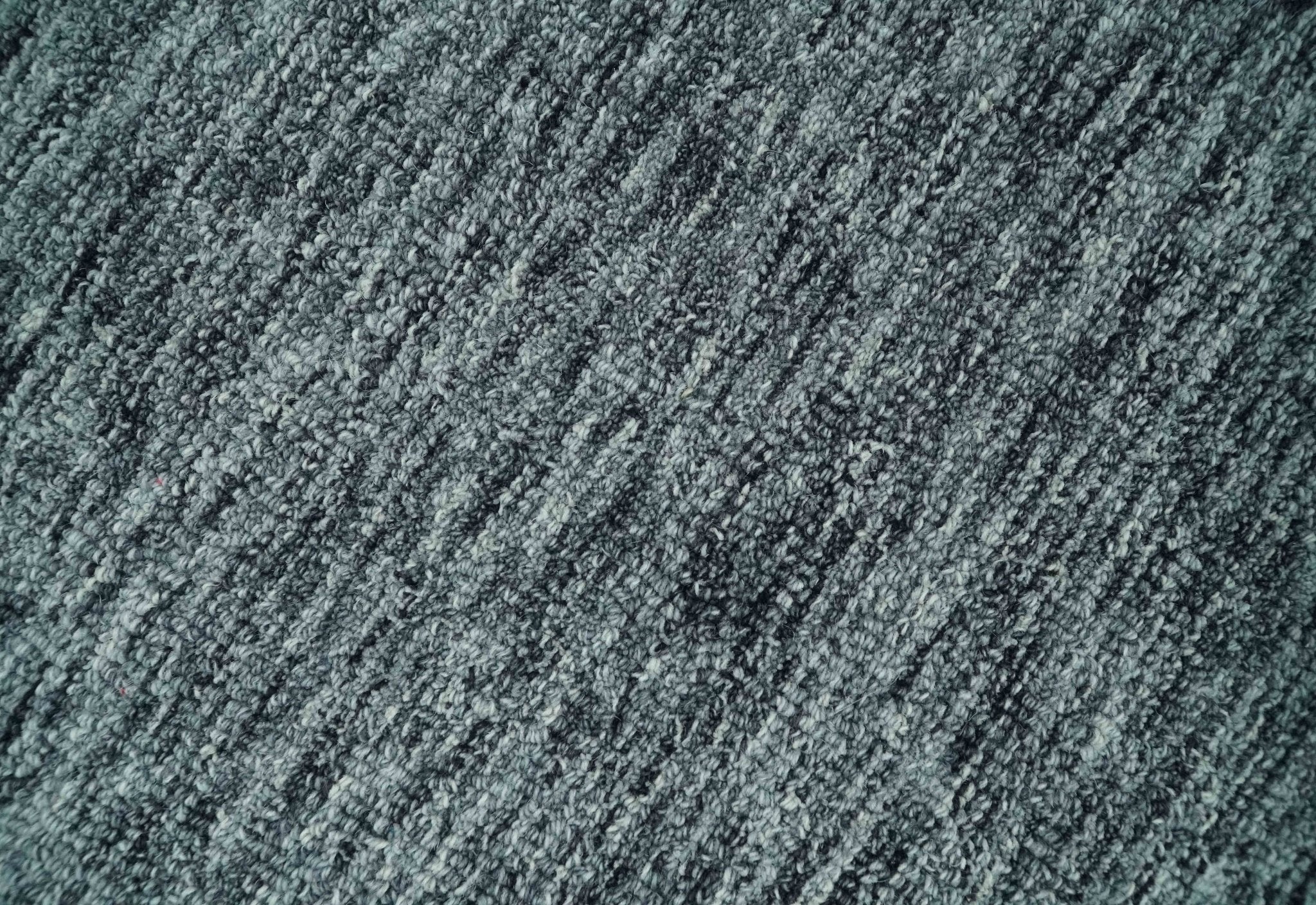 Gray and Charcoal Solid Shaded Hand Tufted Natural Multi Size Wool Area Rug - Image 2