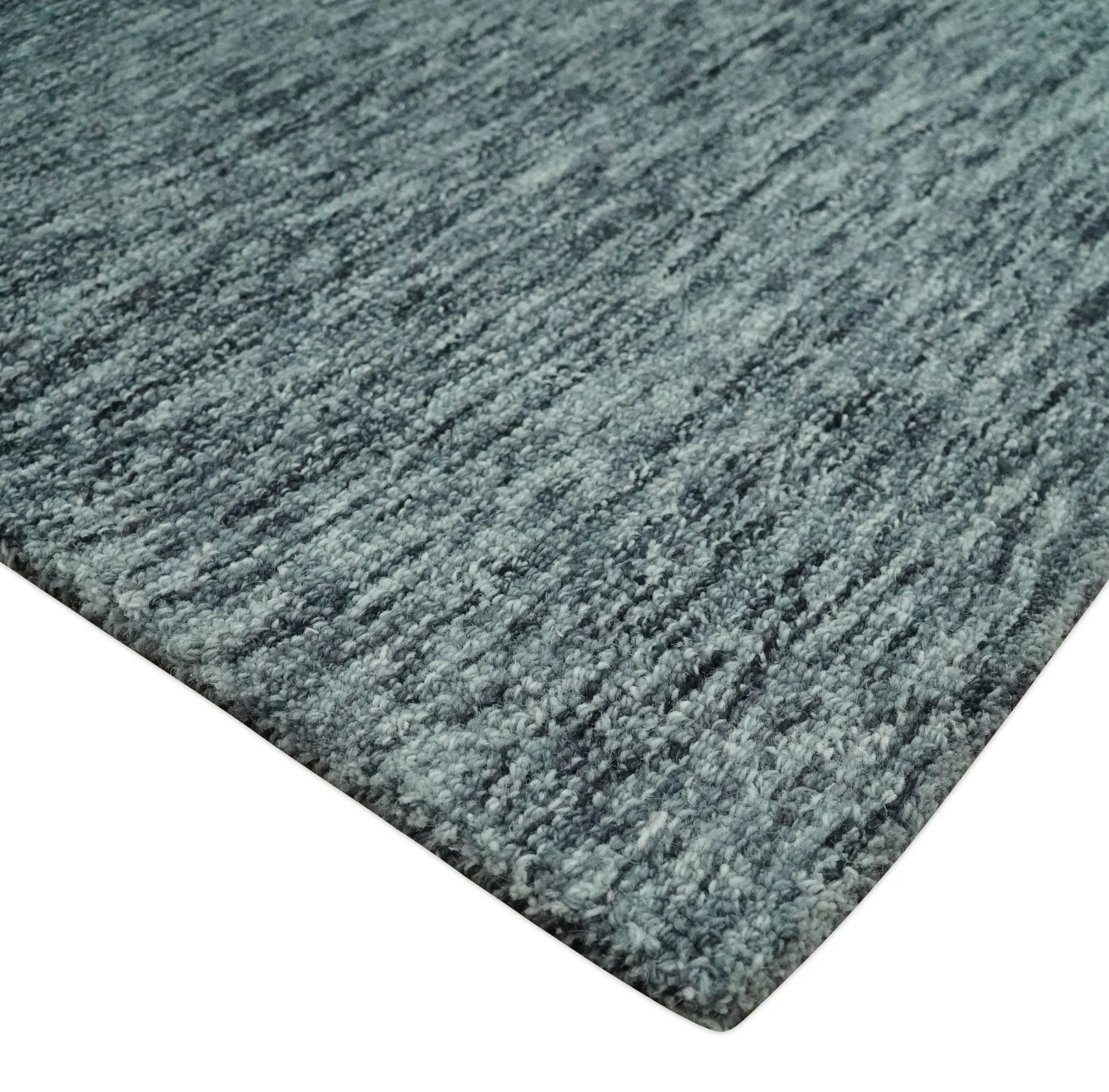 Gray and Charcoal Solid Shaded Hand Tufted Natural Multi Size Wool Area Rug - Image 3