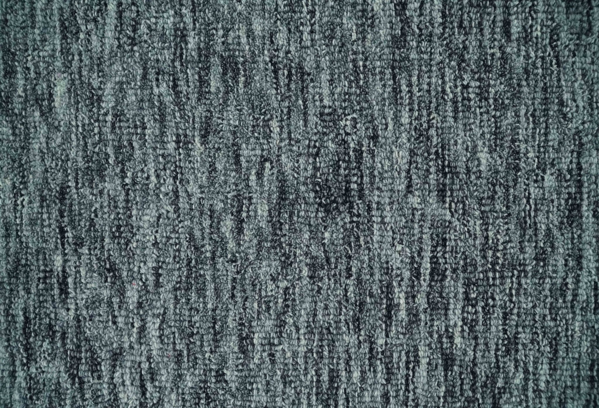 Gray and Charcoal Solid Shaded Hand Tufted Natural Multi Size Wool Area Rug - Image 4