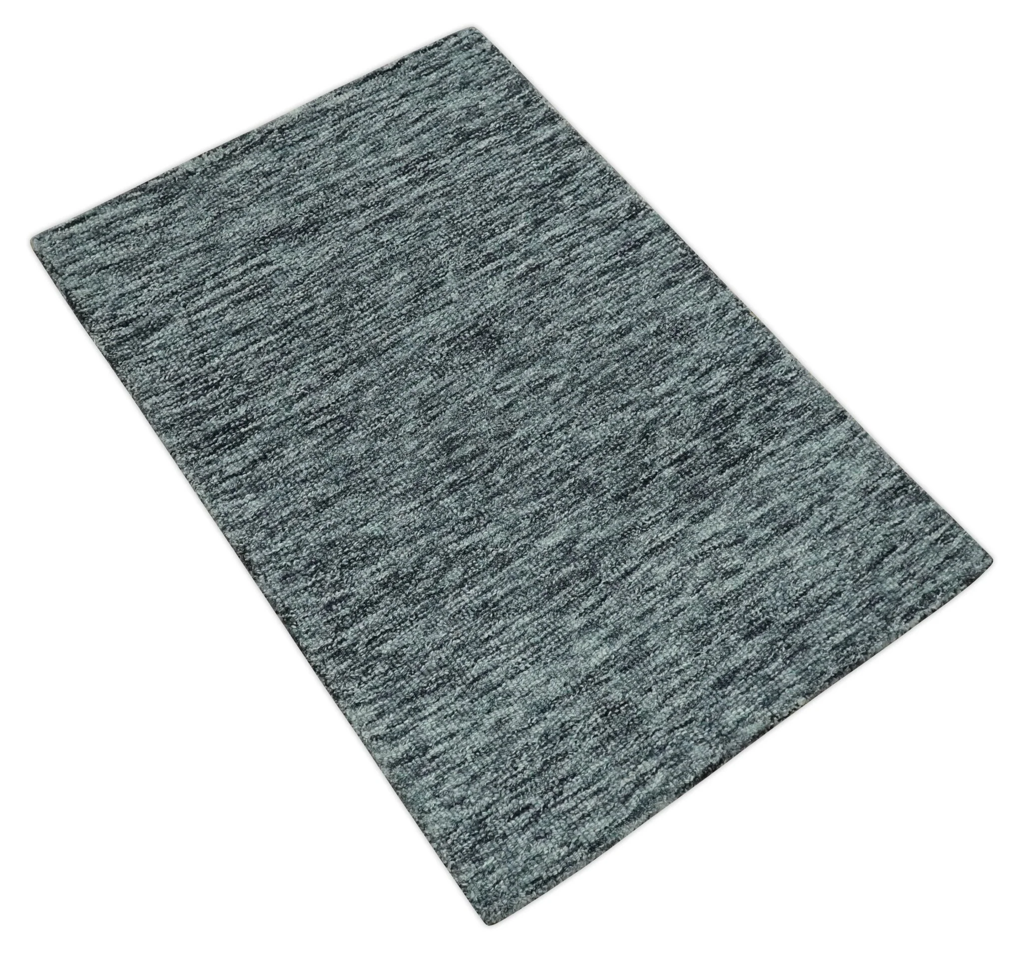 Gray and Charcoal Solid Shaded Hand Tufted Natural Multi Size Wool Area Rug - Image 8