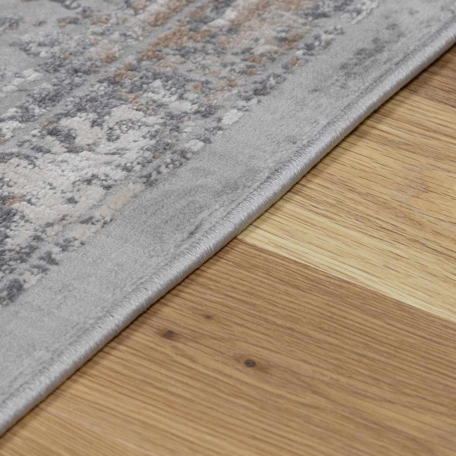 Gray And Charcoal Traditional Style Machine Woven Rug - Image 9