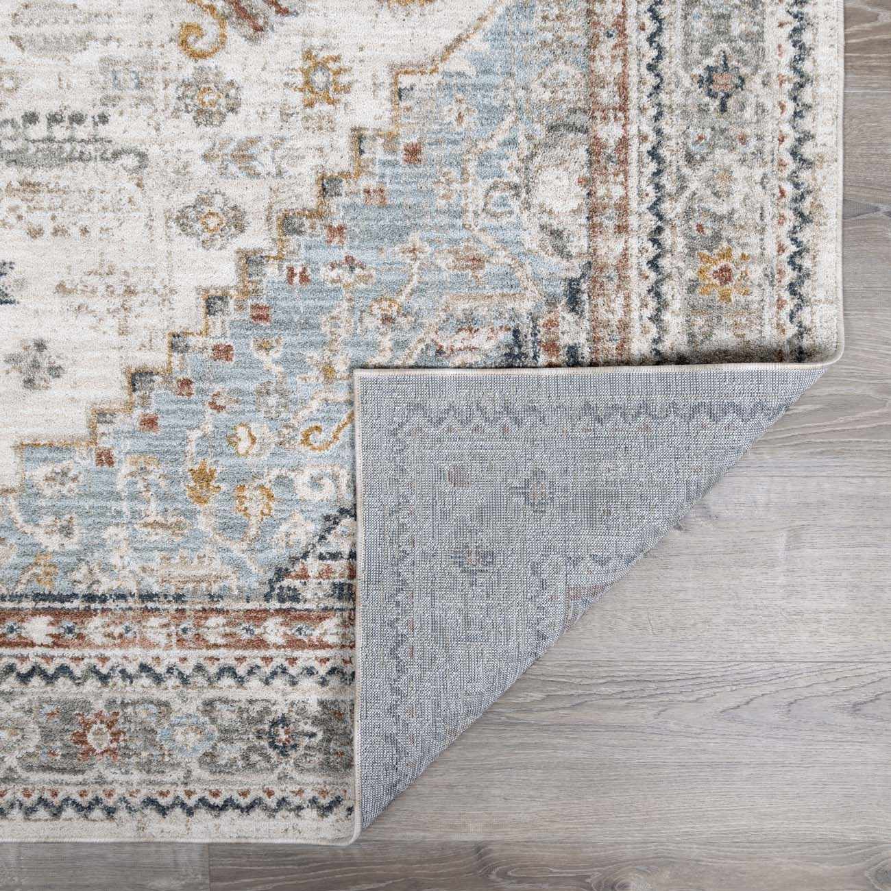 Gray And Cream Traditional Style Area Rug - Image 5