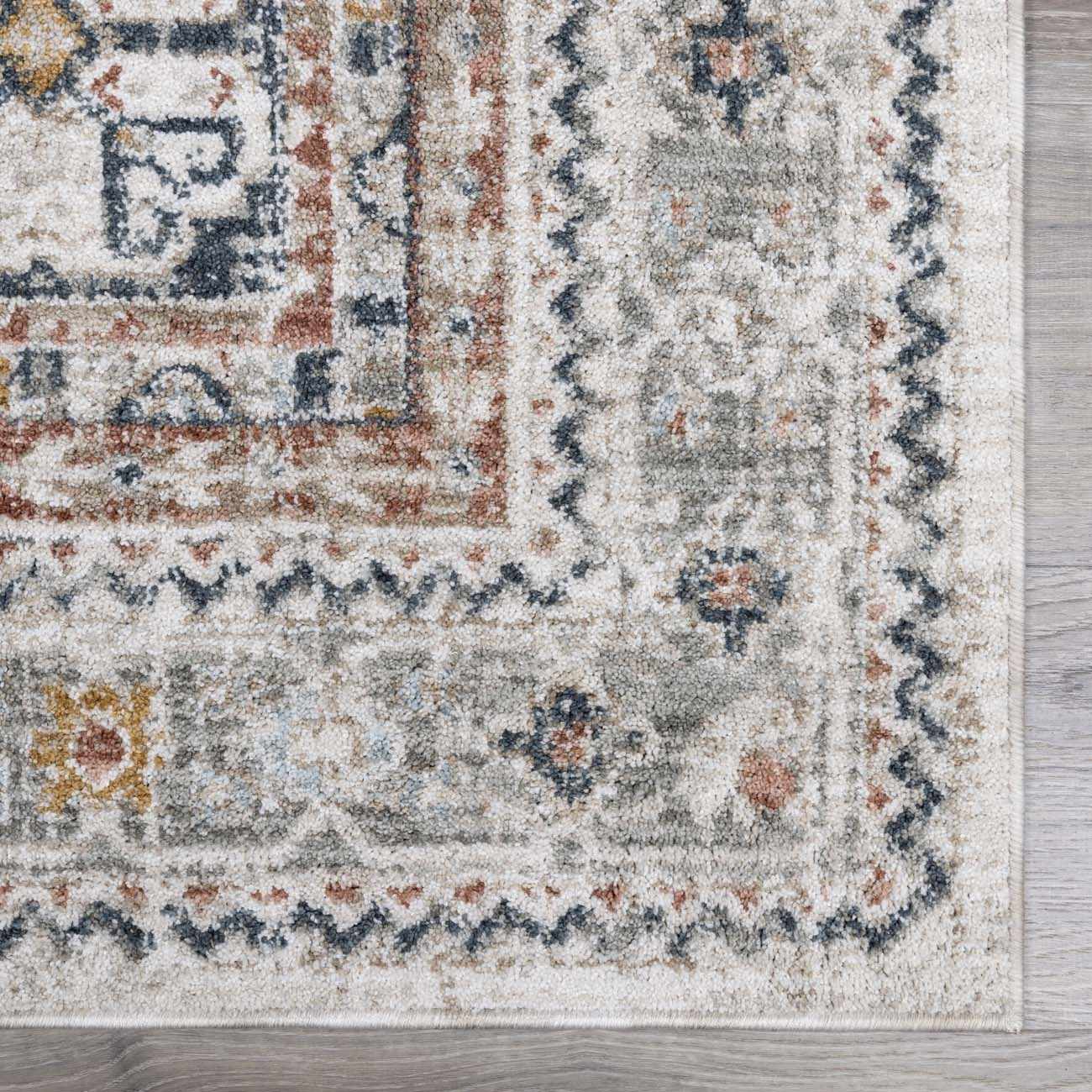 Gray And Cream Traditional Style Area Rug - Image 7