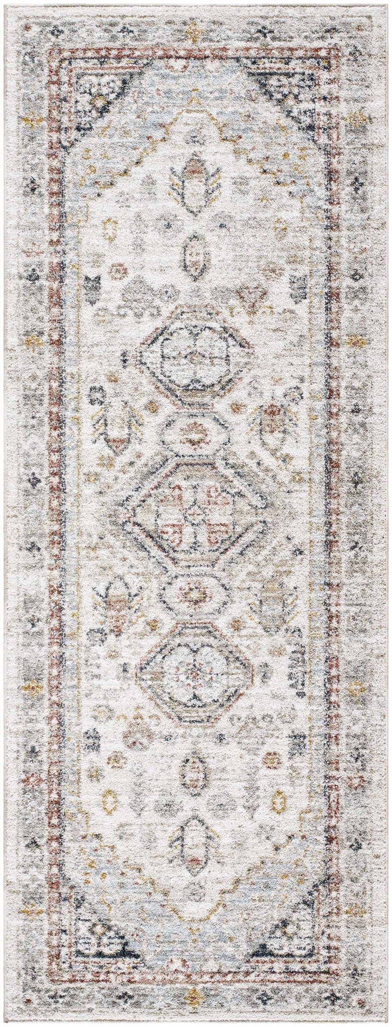 Gray And Cream Traditional Style Area Rug - Image 8