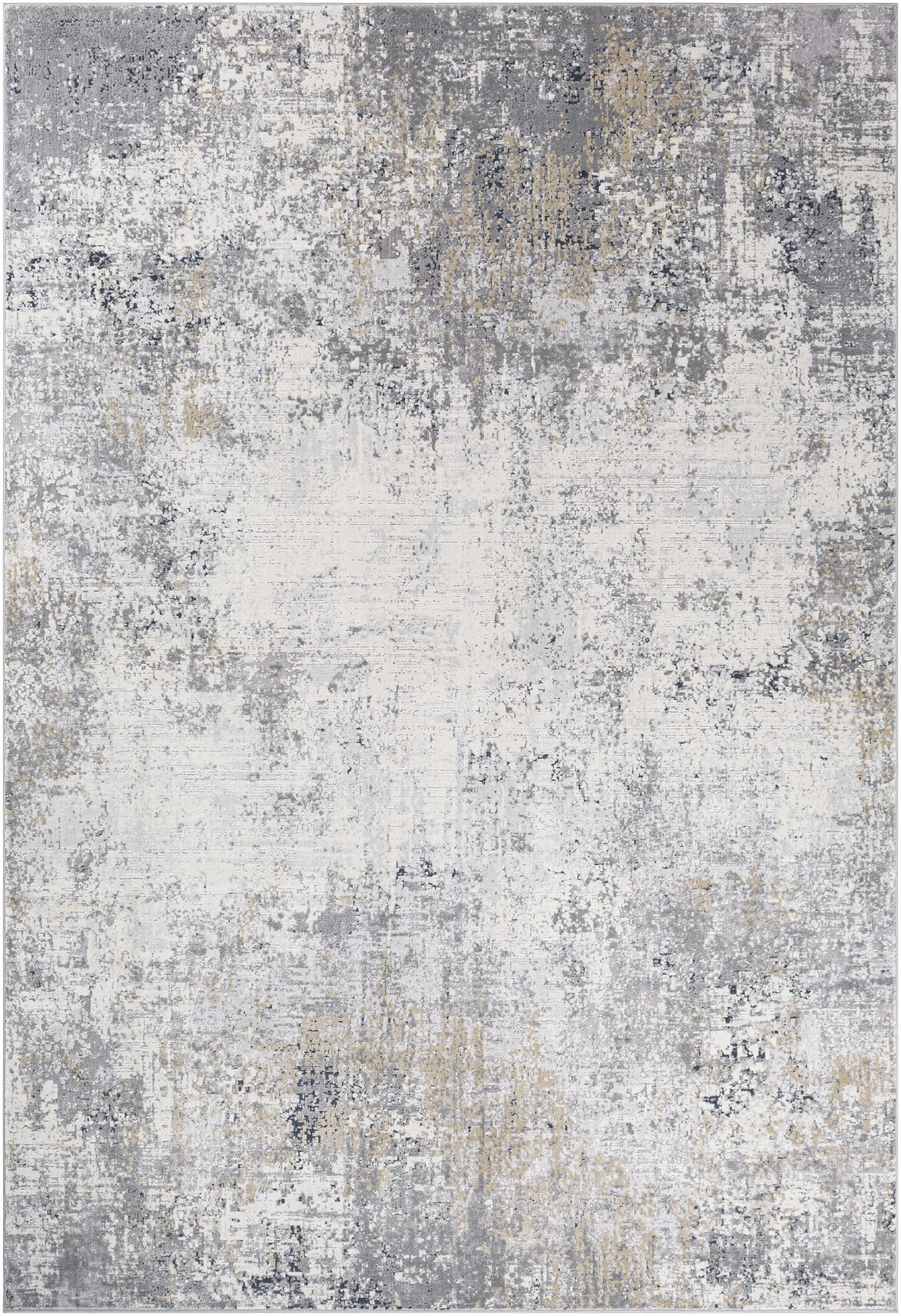 Gray And Ivory Modern Abstract Machine Woven Area Rug - Image 8