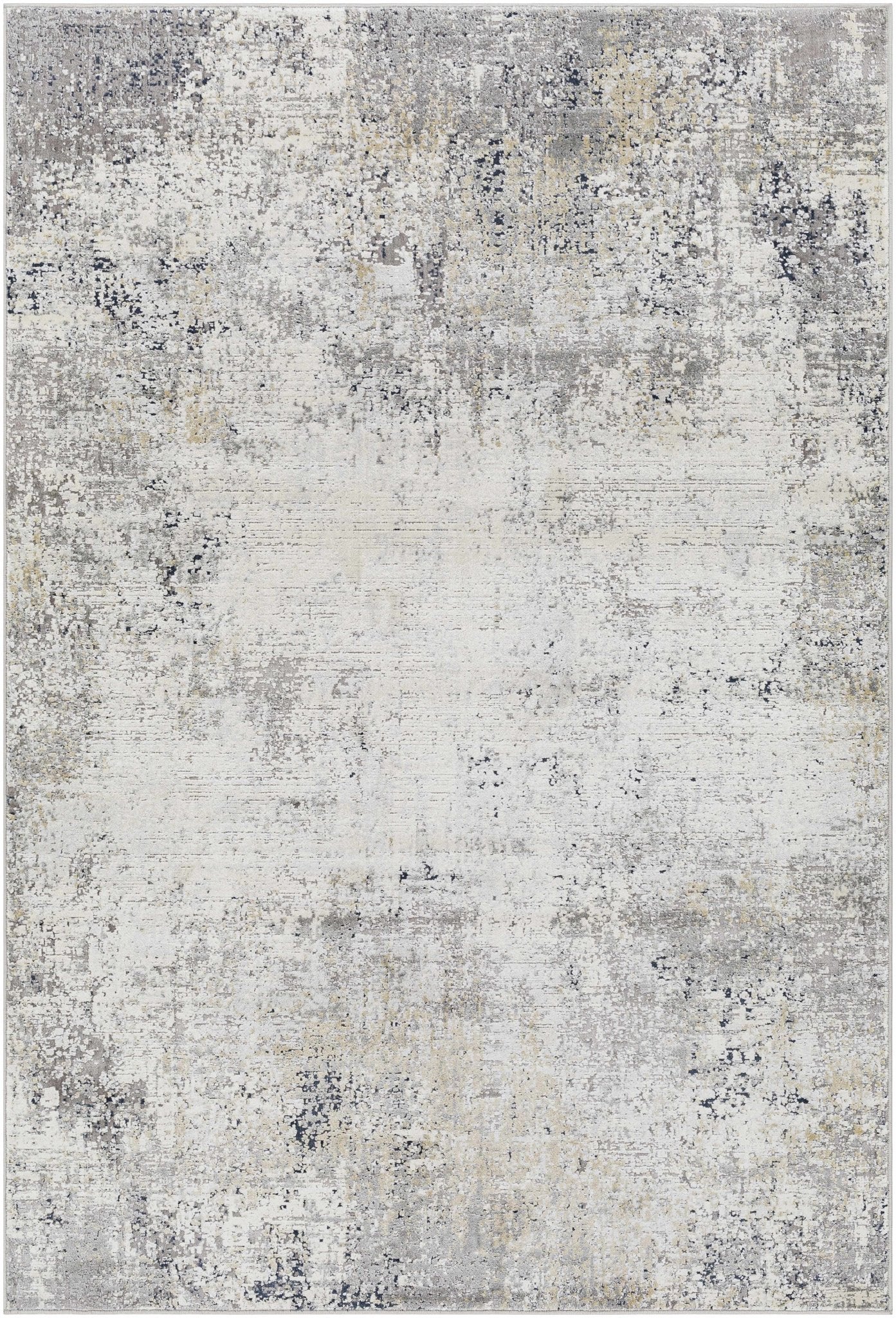 Gray And Ivory Modern Abstract Machine Woven Area Rug - Image 9