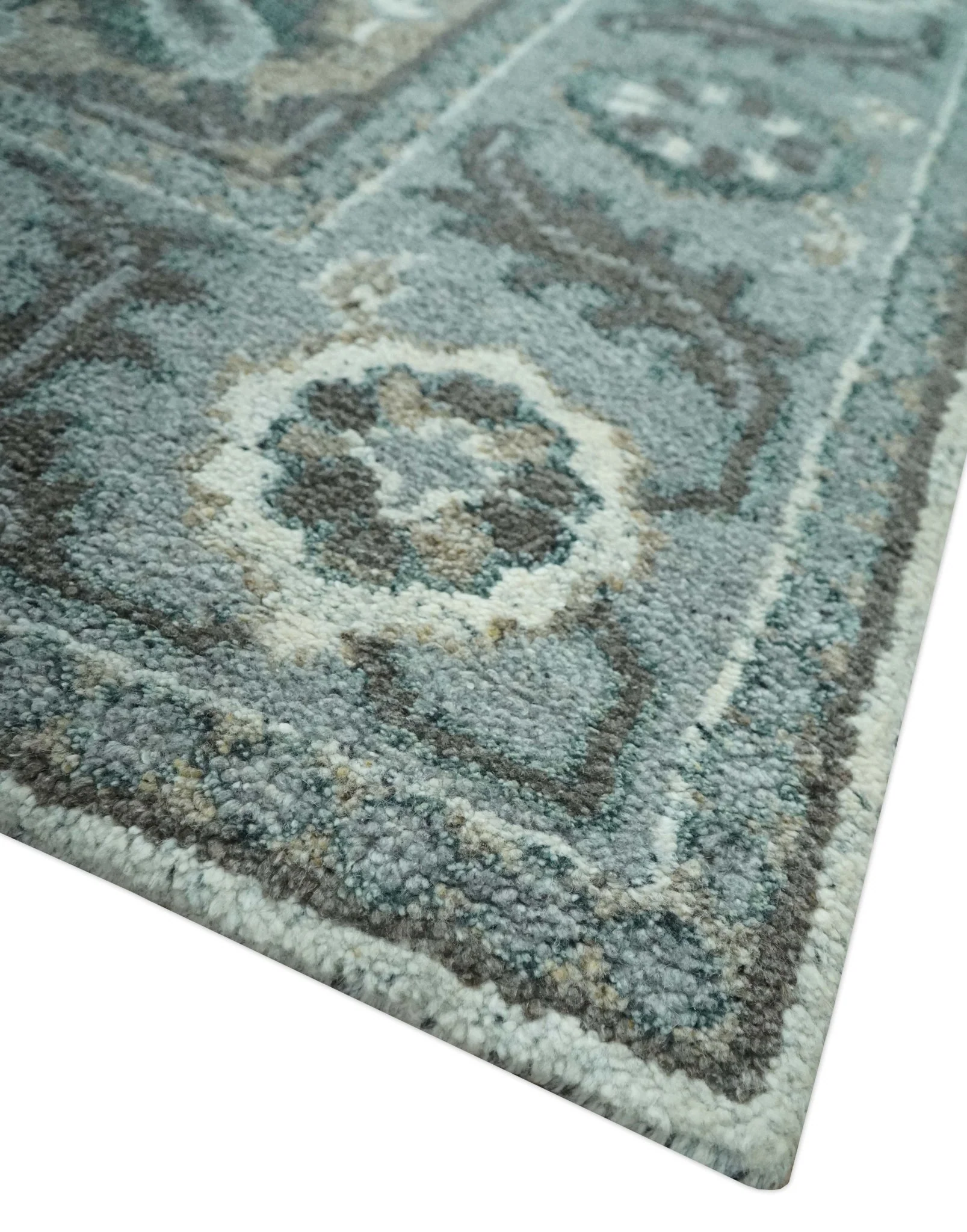Gray and Ivory Traditional Heriz Hand Knotted 5x8 wool area rug - Image 5