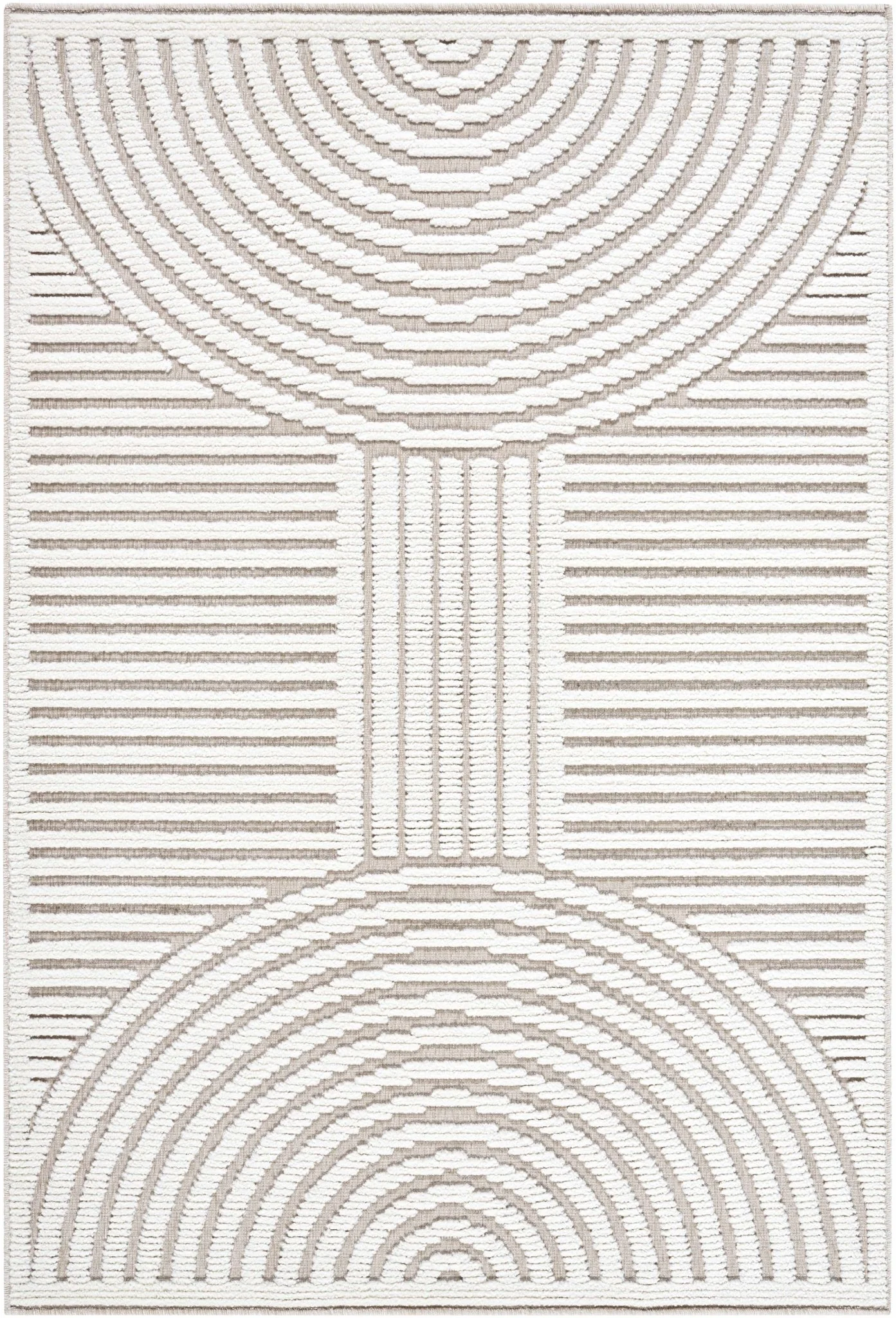 Gray And Off White Contemporary Style Washable Rug - Image 2