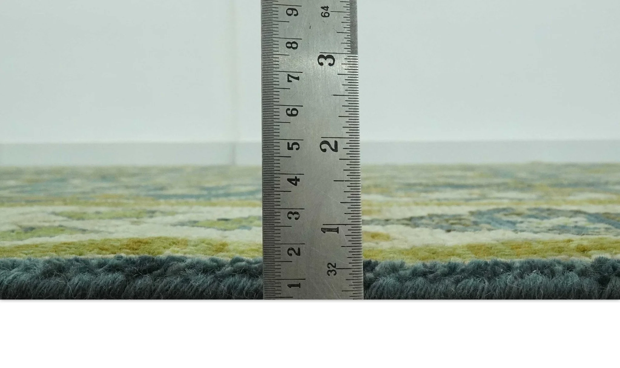 Blue and Olive Traditional motifs design Custom Made wool area rug - Image 8