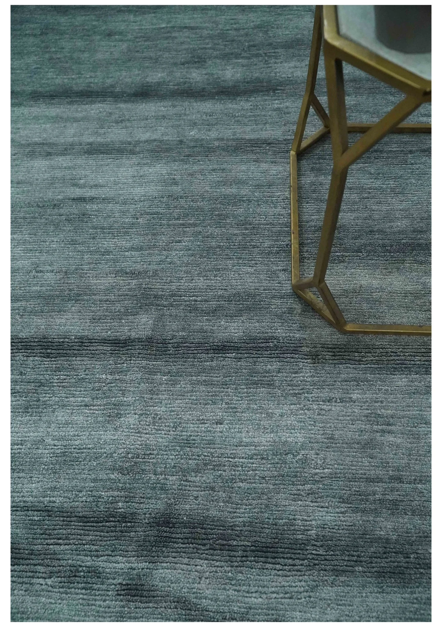 Gray and Silver Modern Abstract Hand Knotted 6x9 Wool and Viscose Area Rug - Image 3