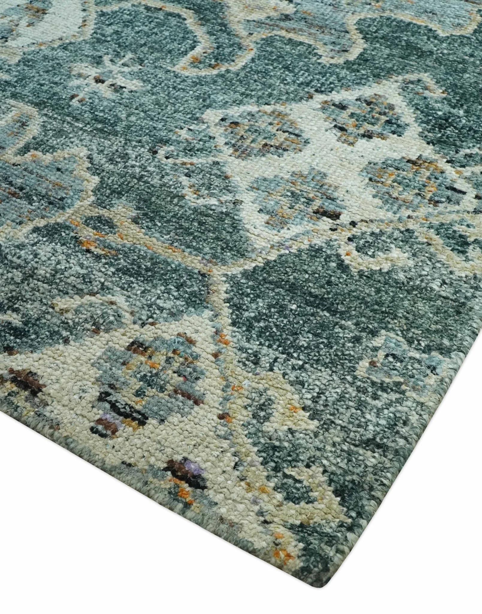 Antique look Gray and Silver 5.6x8.6 Traditional Large Design Hand Knotted wool Rug - Image 5