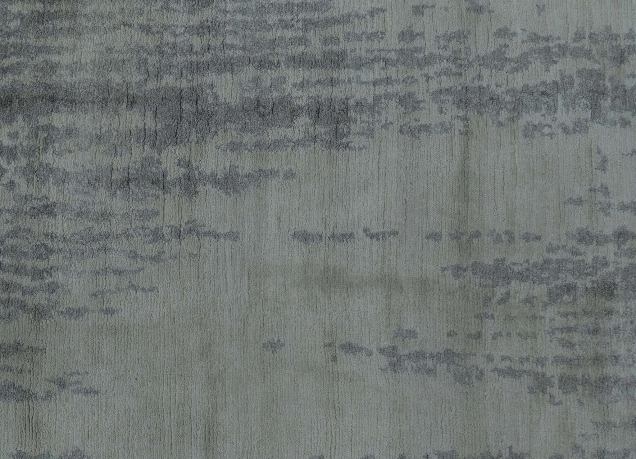 Gray And Silver Modern Abstract Design Hand Knotted Bamboo Silk Area Rug - Image 7