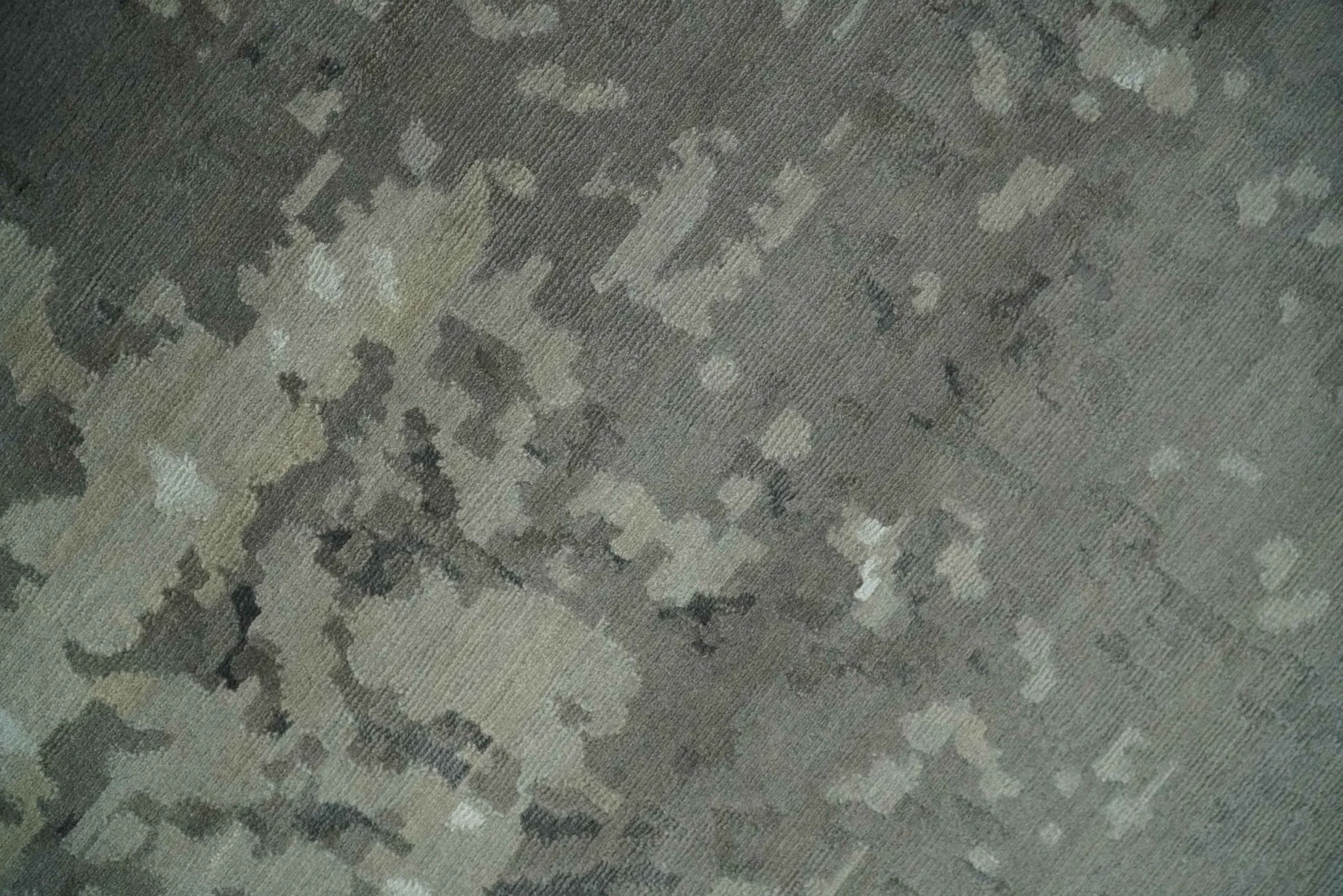 Gray and Silver Modern Abstract Hand knotted 6x9 Wool and Art Silk Area Rug - Image 5