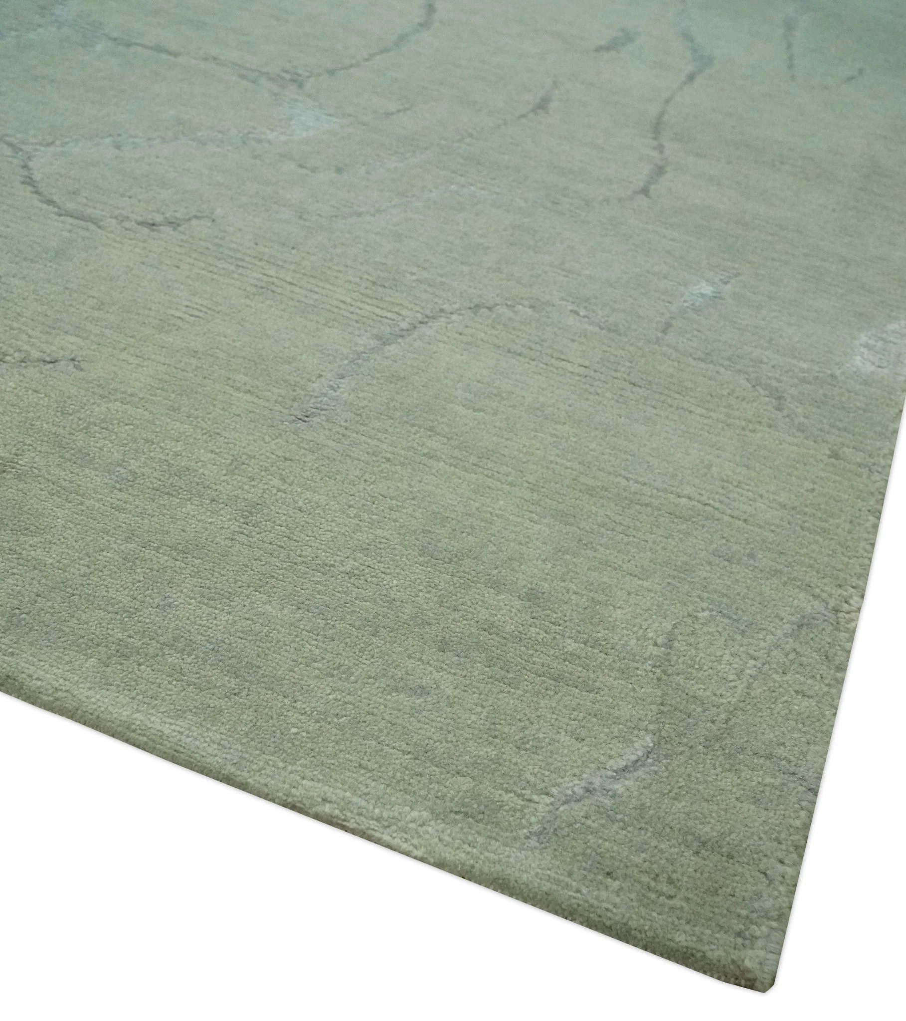 Beige and Silver Modern Abstract Hand loom 6x9 wool and Viscose Area Rug - Image 8