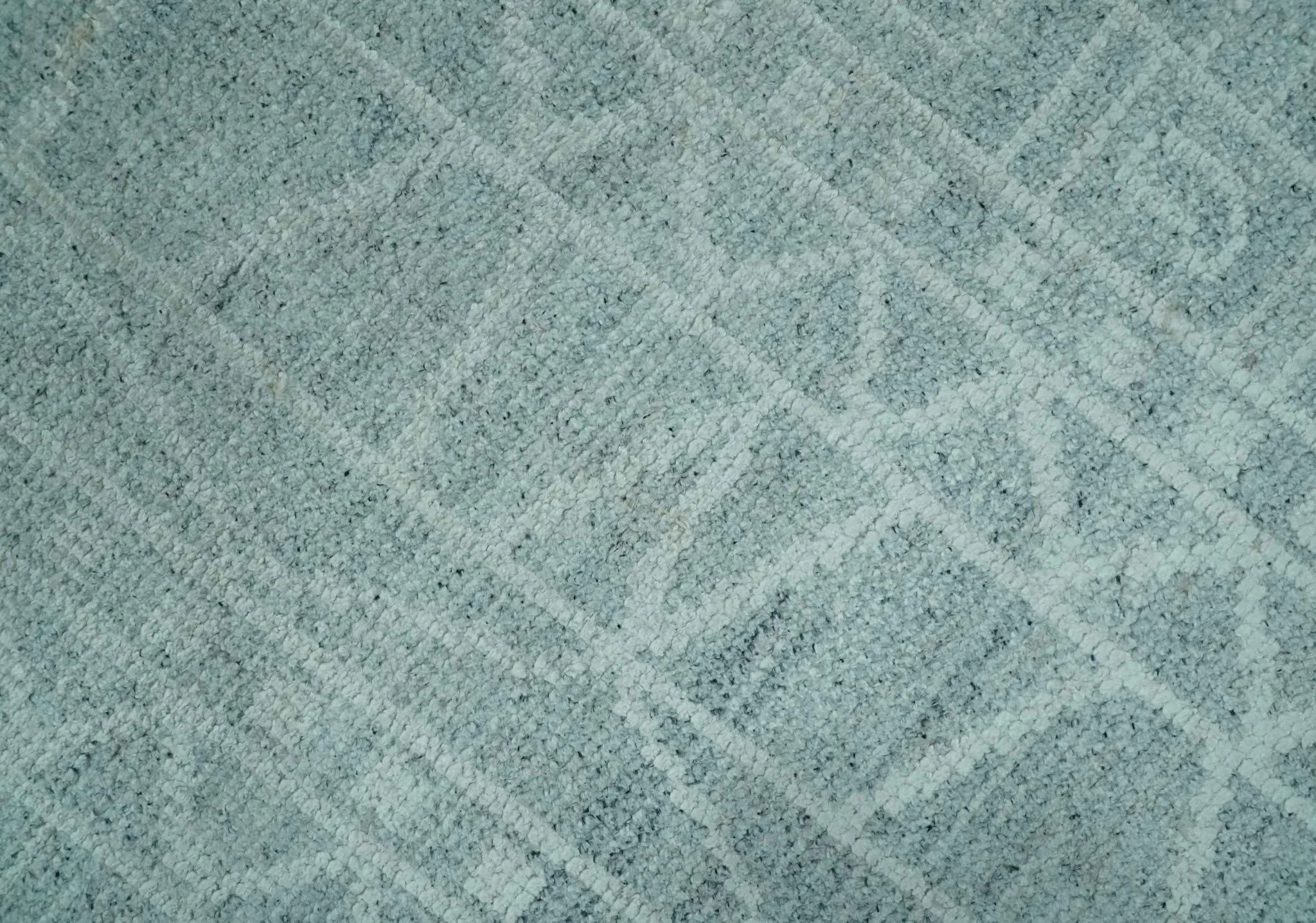 Gray and Silver 5x8 Stripes Design Hand Knotted wool and Art Silk Area Rug - Image 4