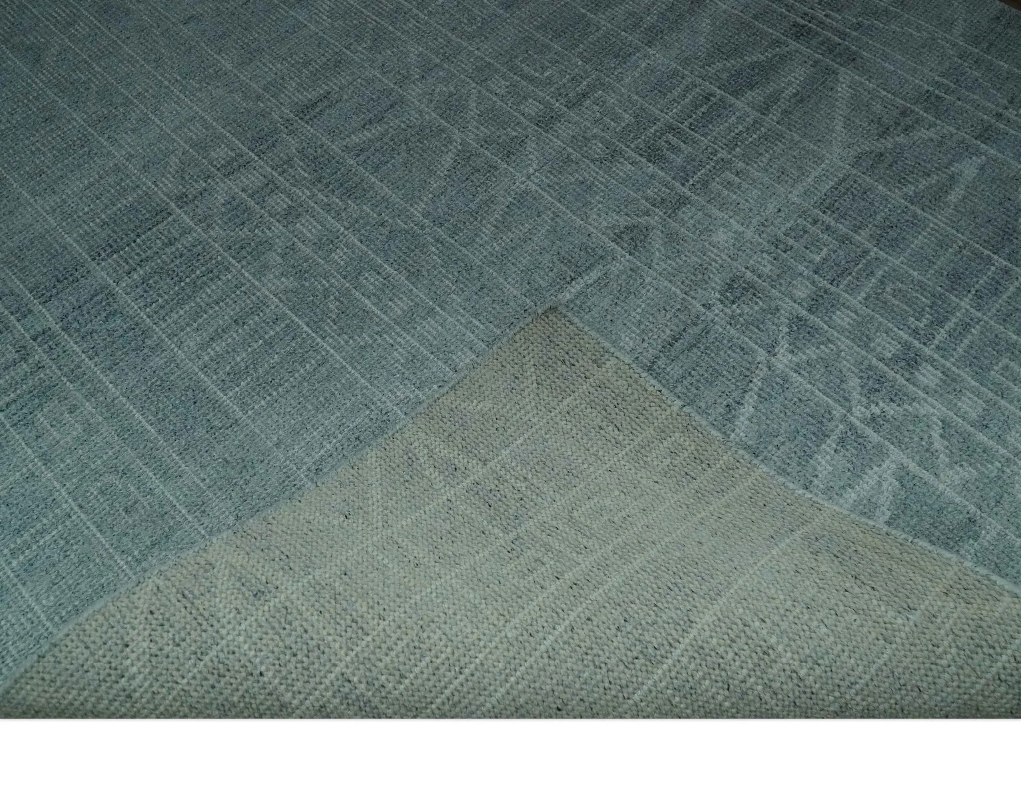 Gray and Silver 5x8 Stripes Design Hand Knotted wool and Art Silk Area Rug - Image 7