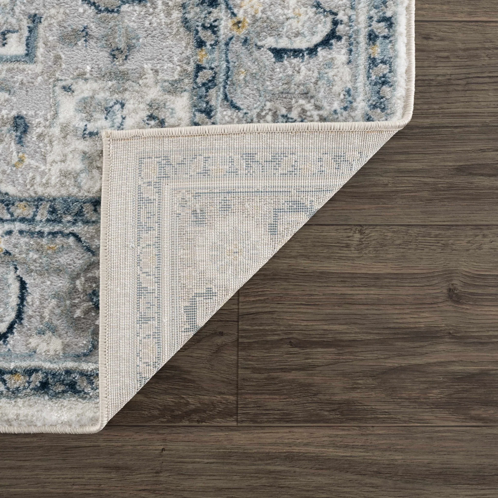 Gray and Teal Traditional Heriz Turkish Design Area Rug - Image 3