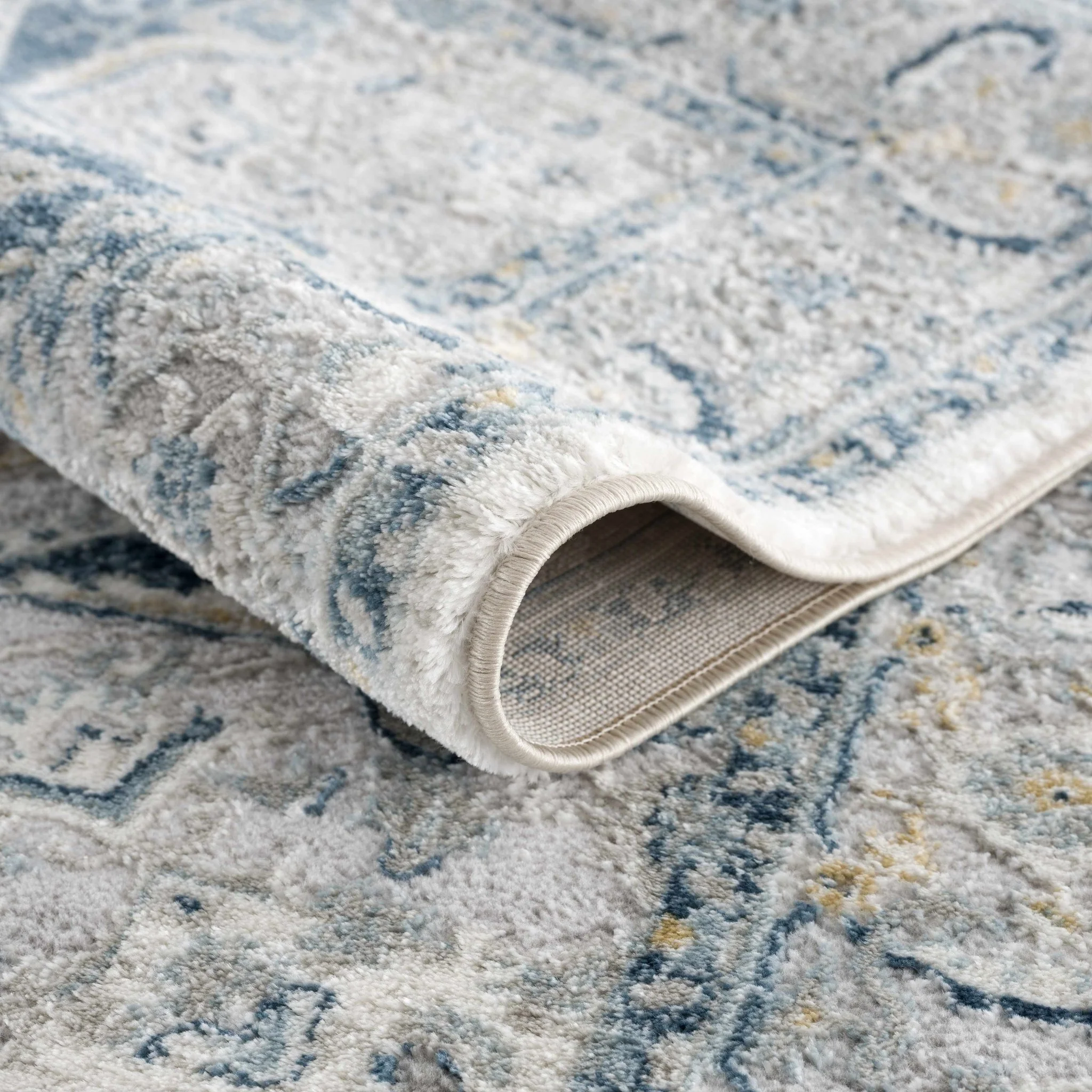 Gray and Teal Traditional Heriz Turkish Design Area Rug - Image 4