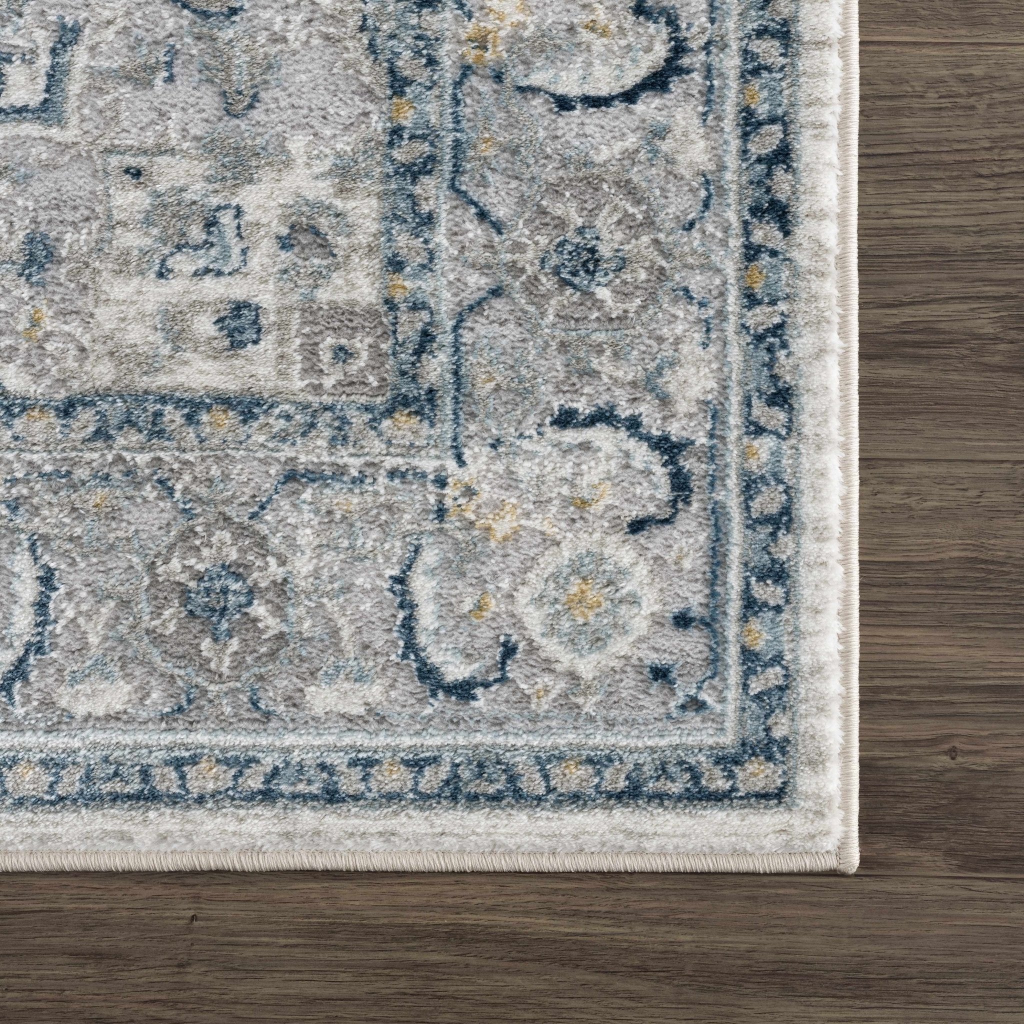 Gray and Teal Traditional Heriz Turkish Design Area Rug - Image 8