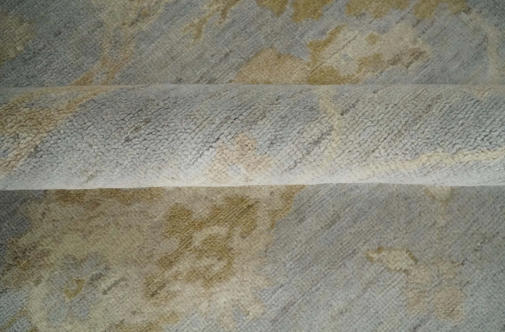 Antique look Gray, Beige and Olive Hand knotted Traditional Oushak 9x12 wool Area Rug - Image 7
