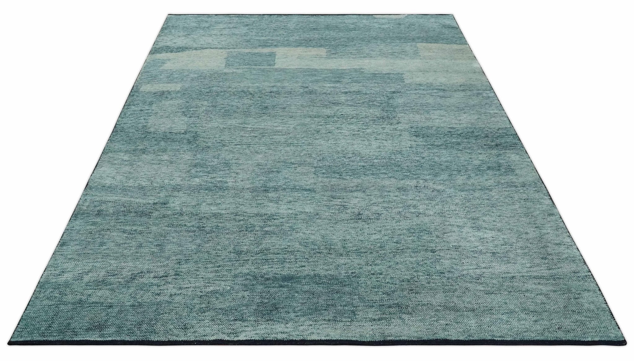 Gray, Beige and Silver contemporary Hand knotted 9x12 wool Area Rug - Image 10