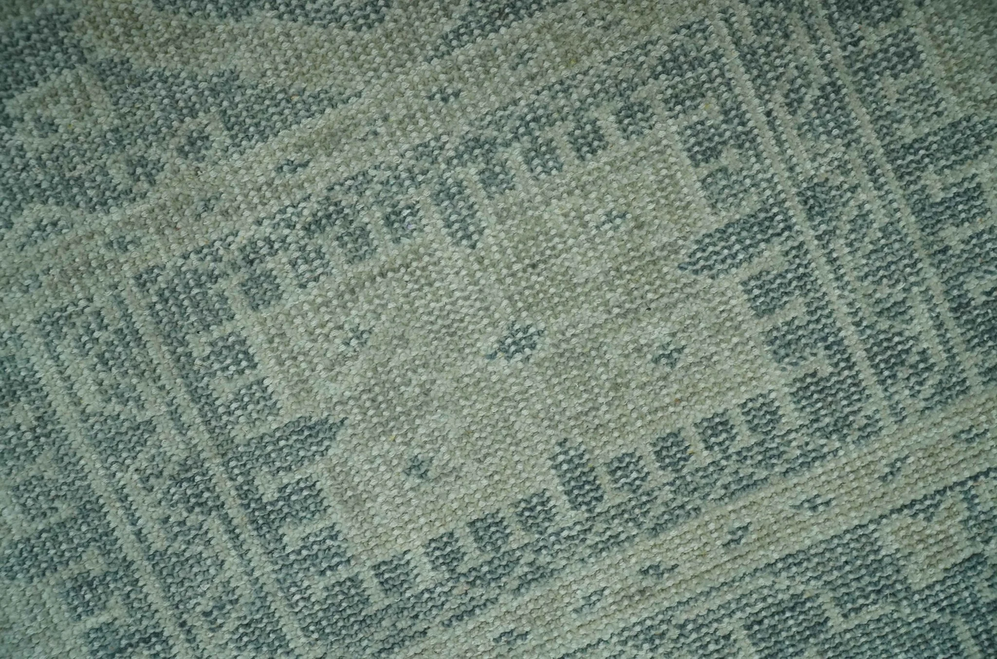 Custom Made Gray, Beige and Silver Hand Knotted Tribal Design wool area rug - Image 4